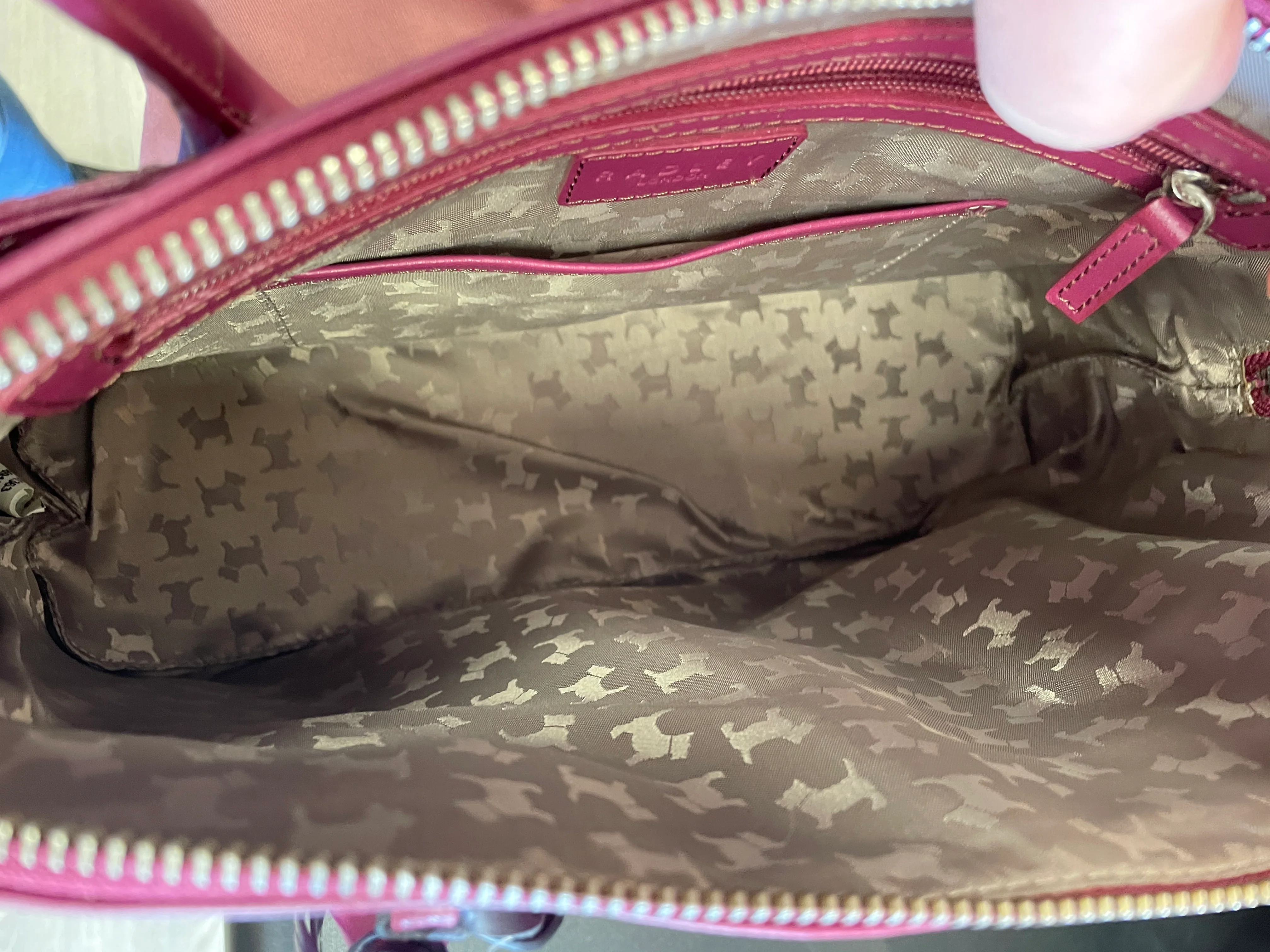 Radley Purple Leather Bag Handbag with Charms - Image 9