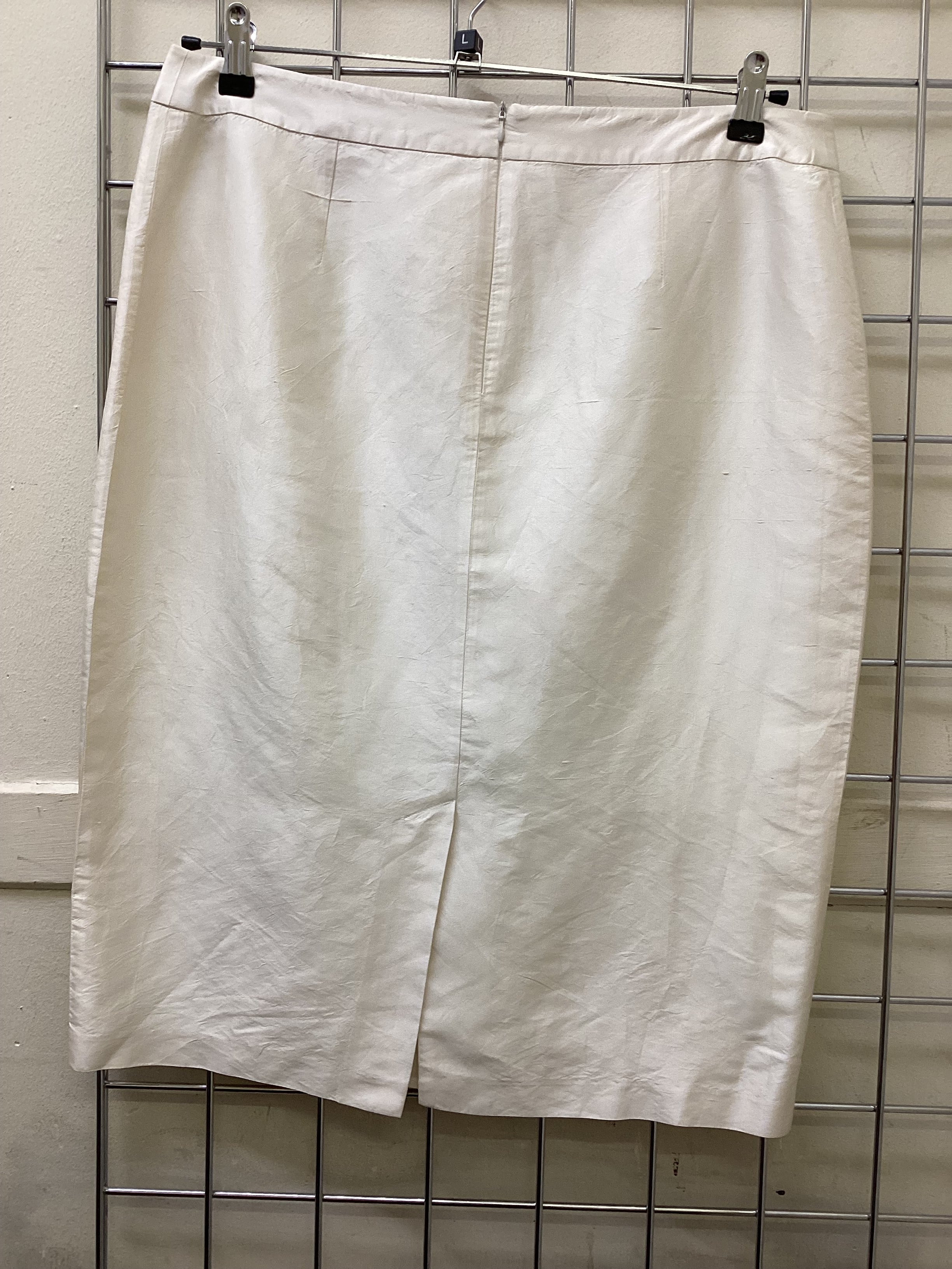 Raxevsky Women’s White Silk Skirt Size L - Image 4