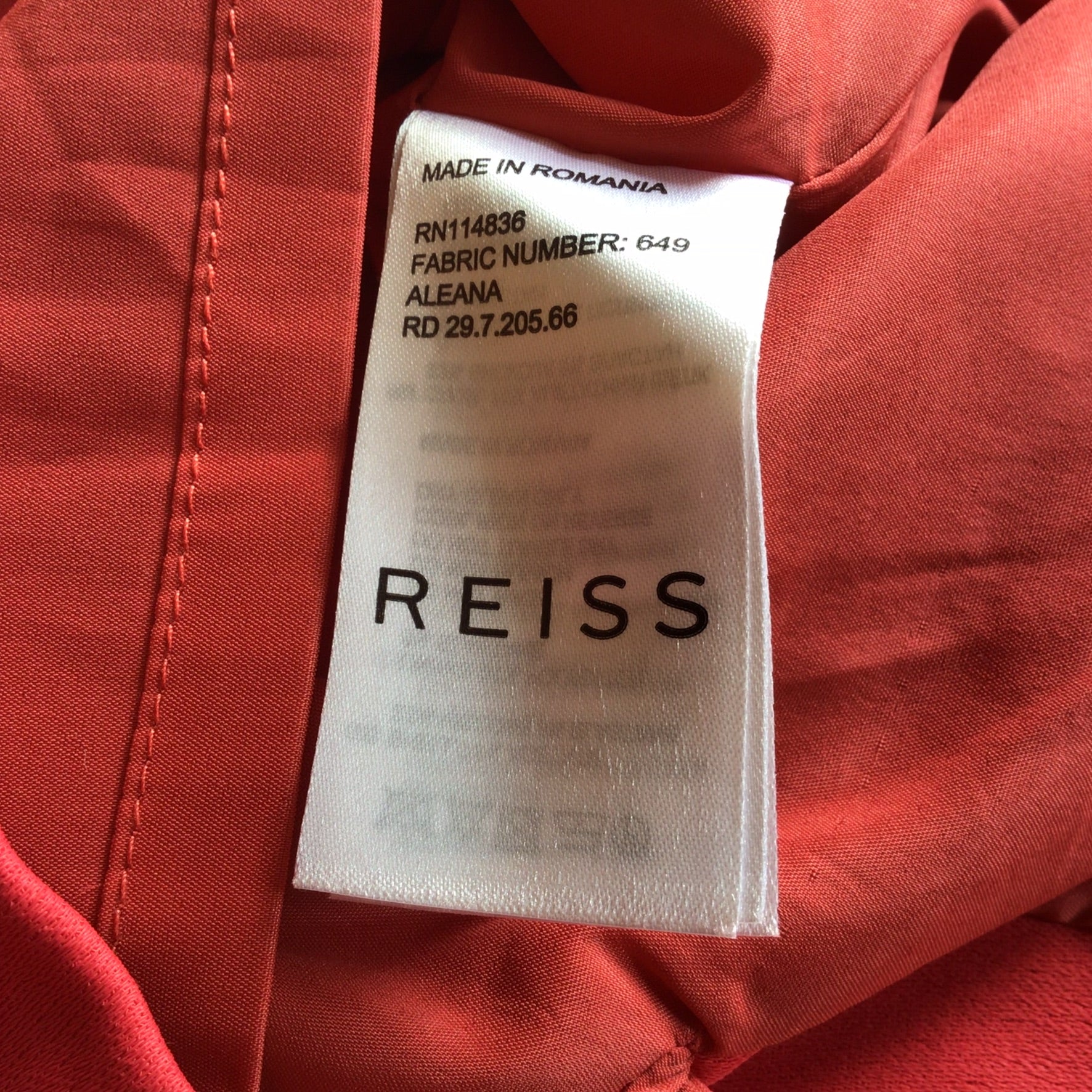Reiss Coral Pink Orange V Neck Pencil Dress Size 6 UK - Image 7