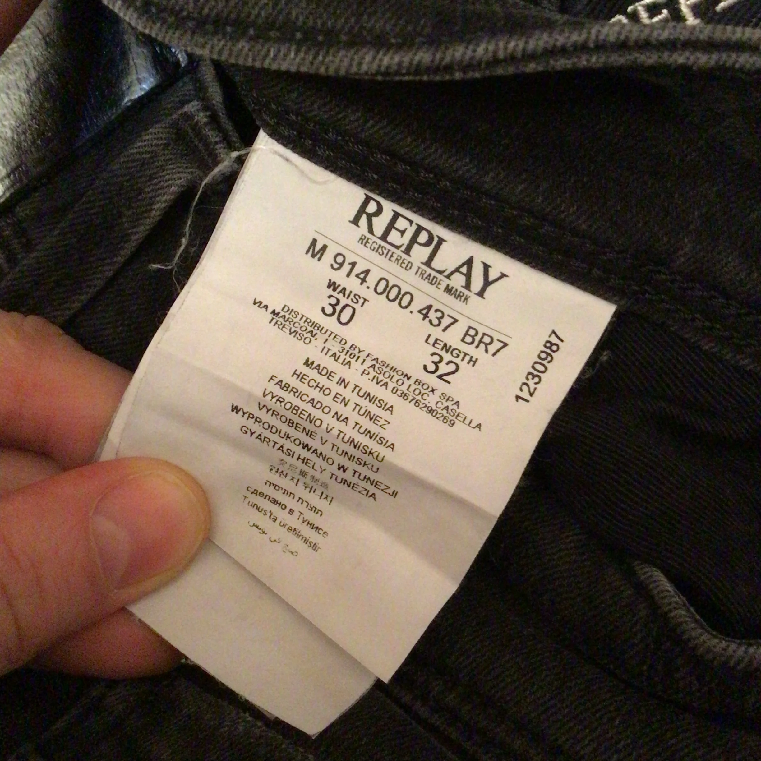 Replay Anbass M914 Black Ripped Jeans Size 30 - Image 12