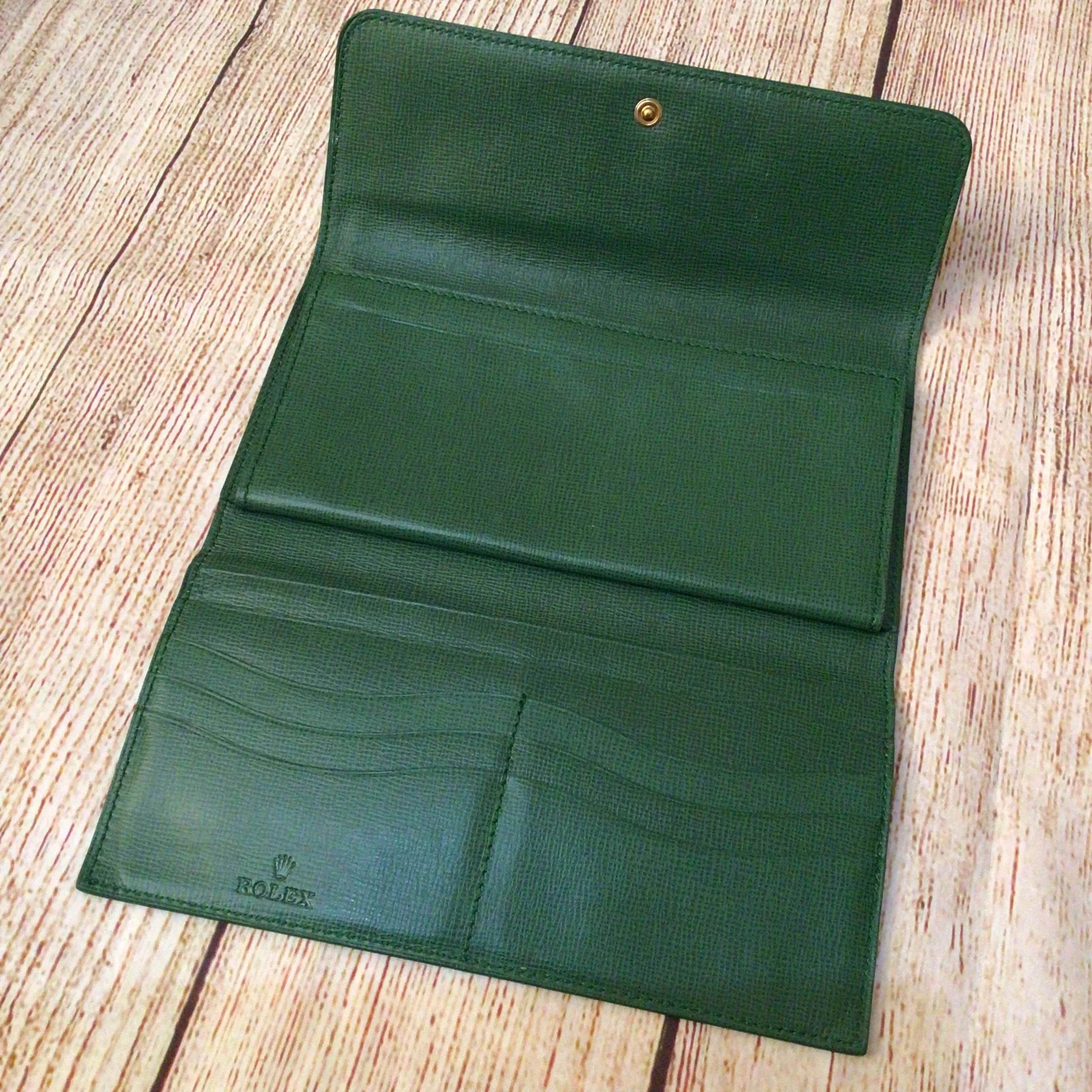 Rolex Green Zip Fold Long Wallet - Image 5