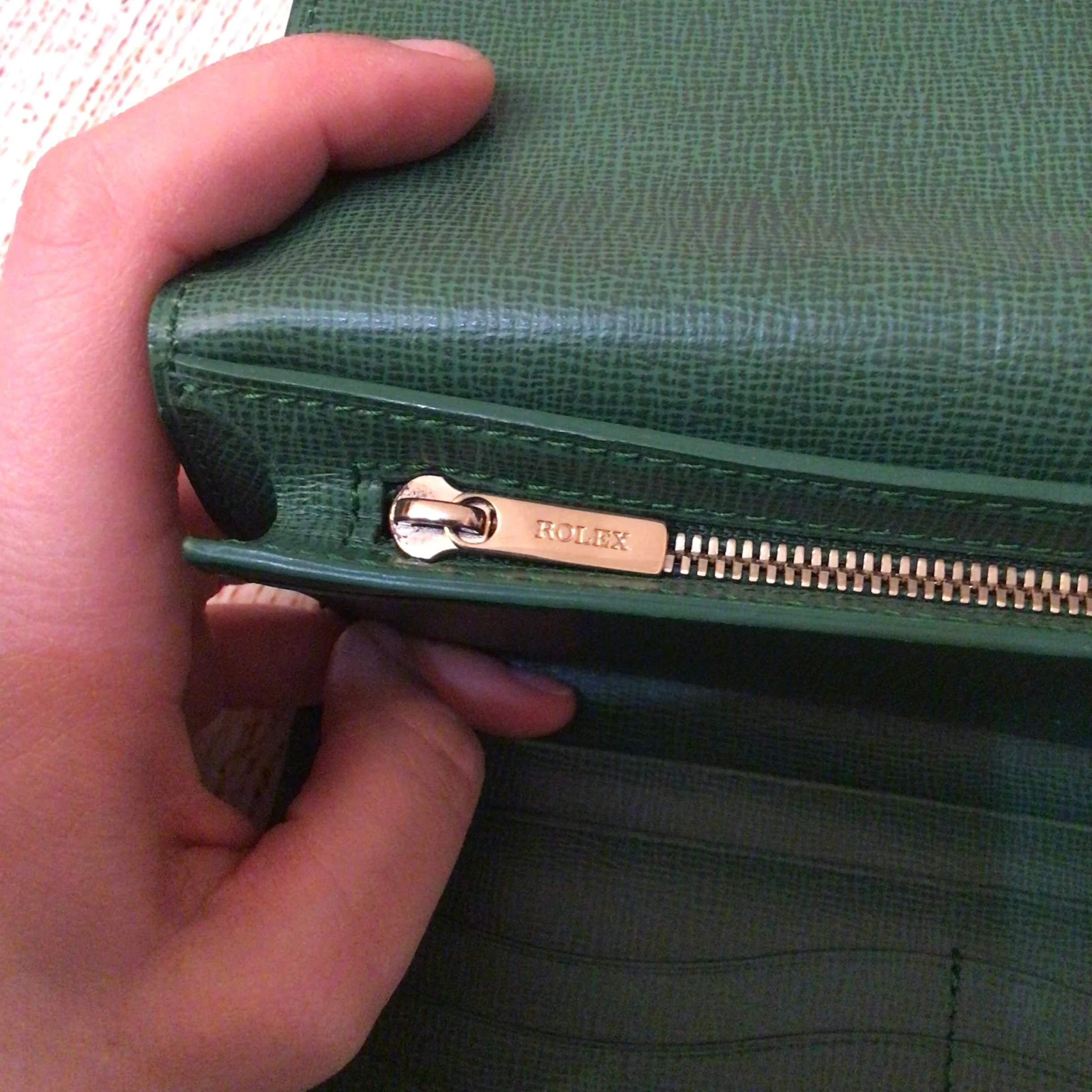 Rolex Green Zip Fold Long Wallet - Image 8