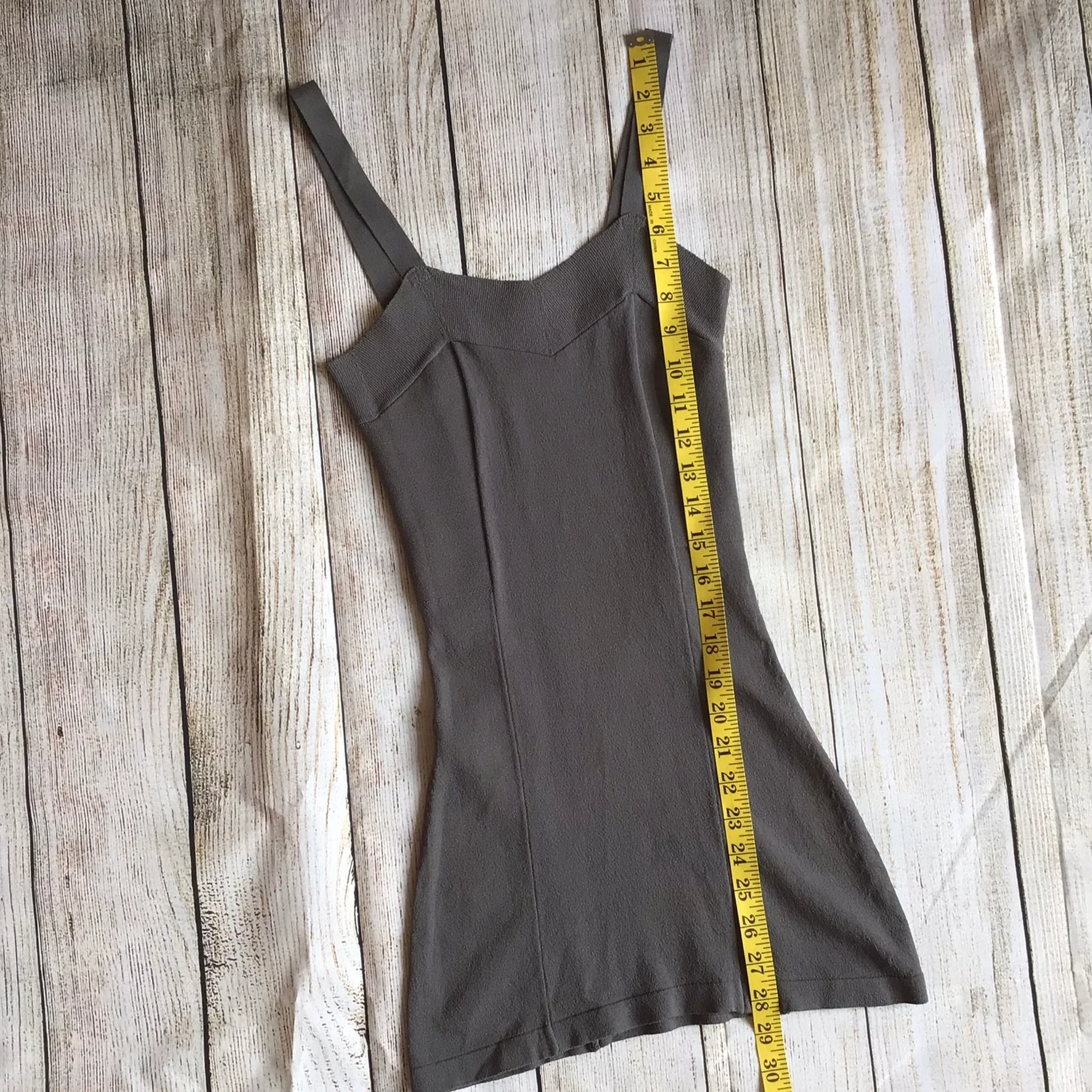 Scanlan & Theodore Grey Crepe Knit Strappy Top Size S - Image 10