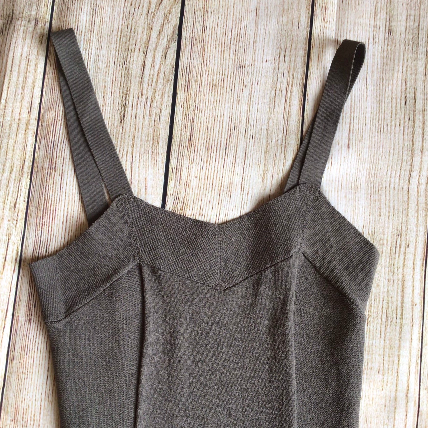 Scanlan & Theodore Grey Crepe Knit Strappy Top Size S - Image 3
