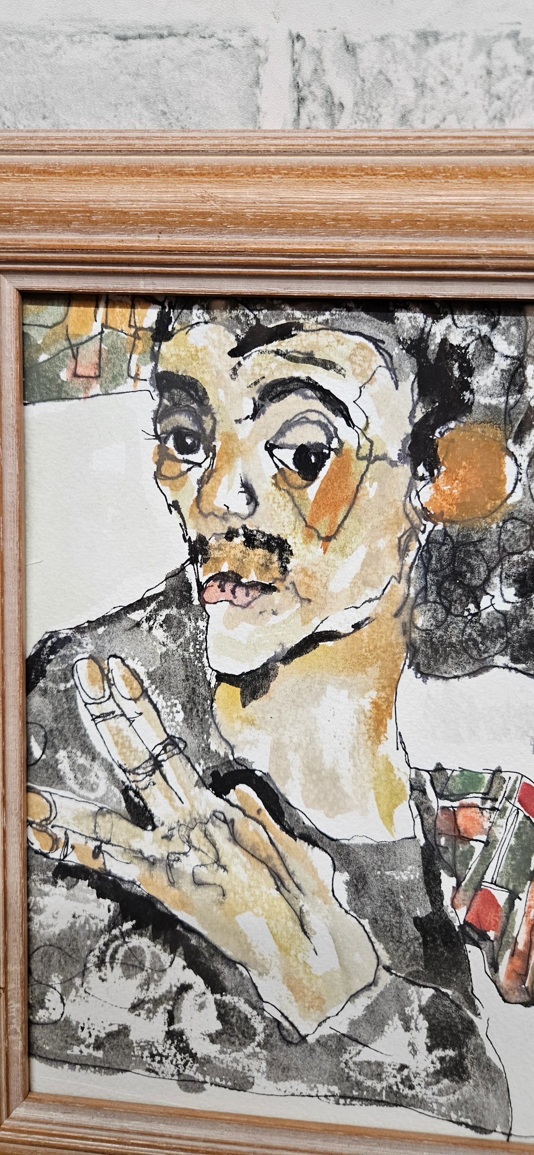 Watercolour Sketch 'Egon Schiele' by Linda Miles (1947-2020) 'Painter & Art Teacher' - Image 4