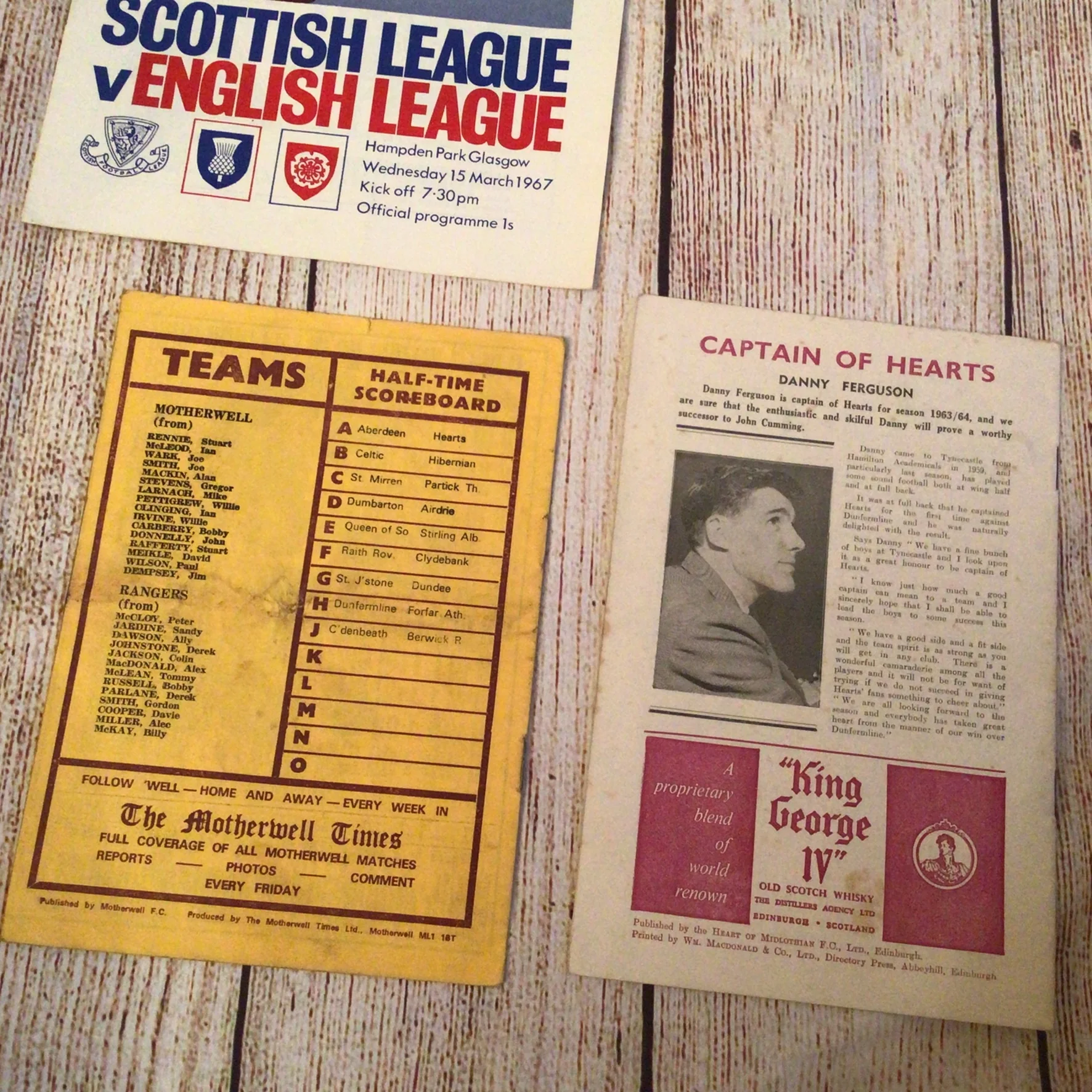 Scottish Football Memorabilia 3x Job Lot; Hearts, Motherwell, Rangers 1963-1979 - Image 5