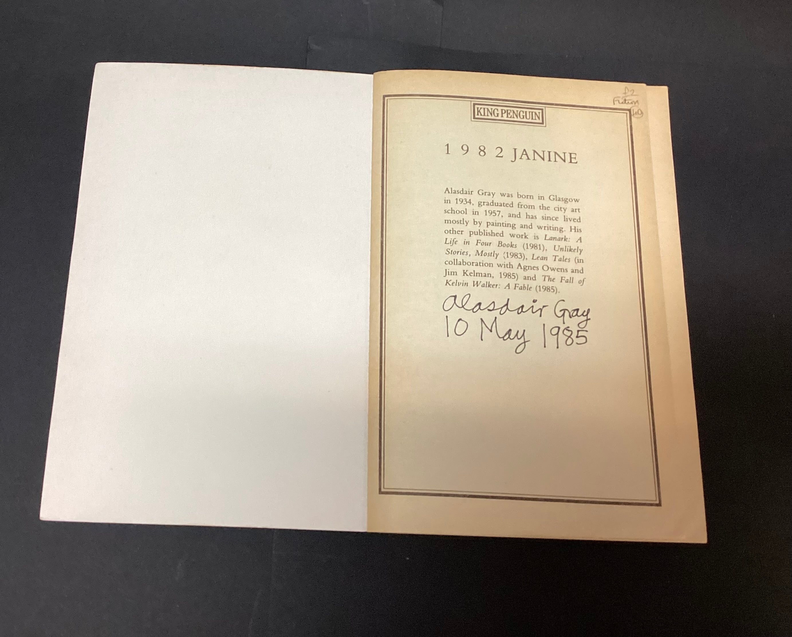 Signed 1982 Janine by Alasdair Gray - Image 5