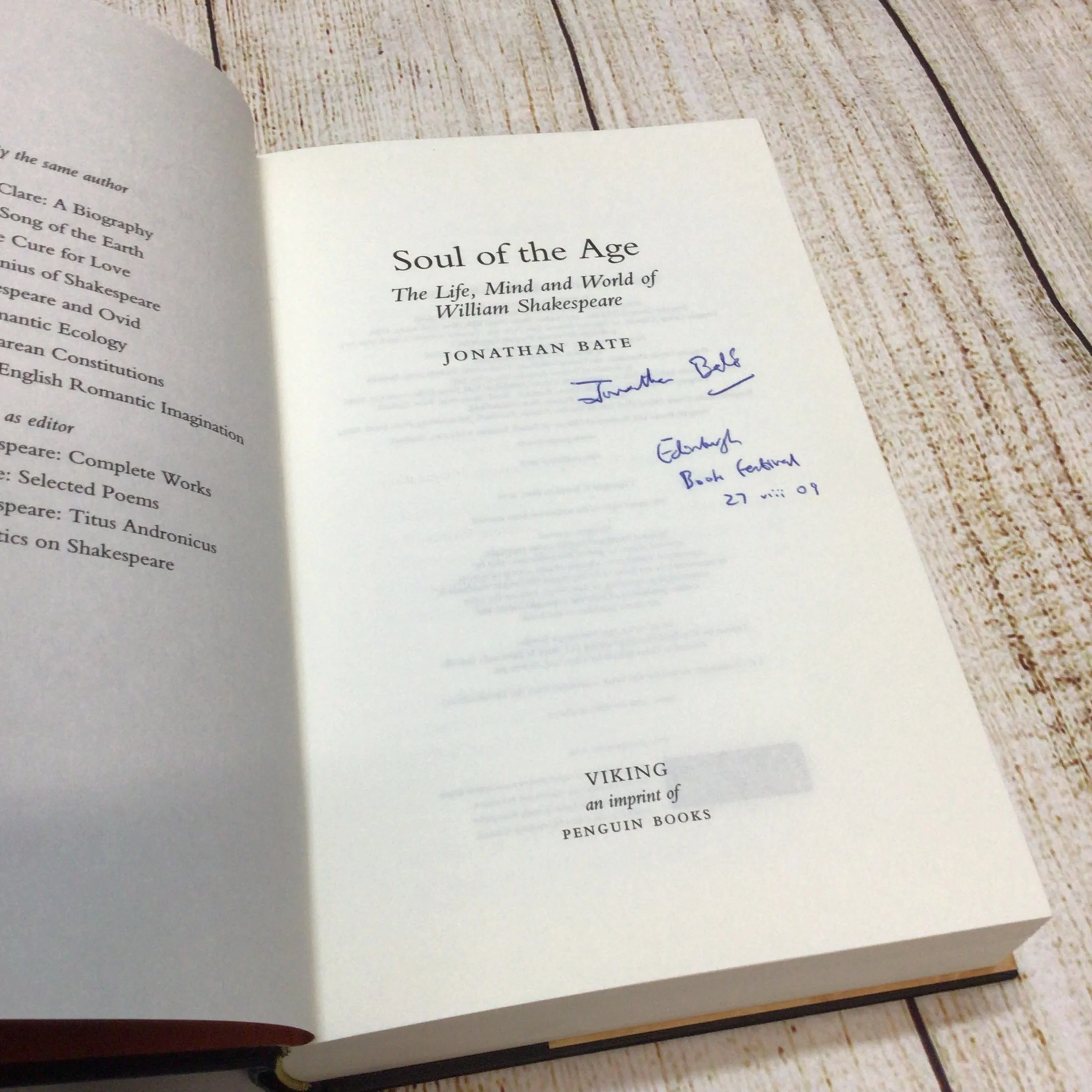 Soul of the Age: The Life, Mind & World of William Shakespeare (2008) Signed - Image 7