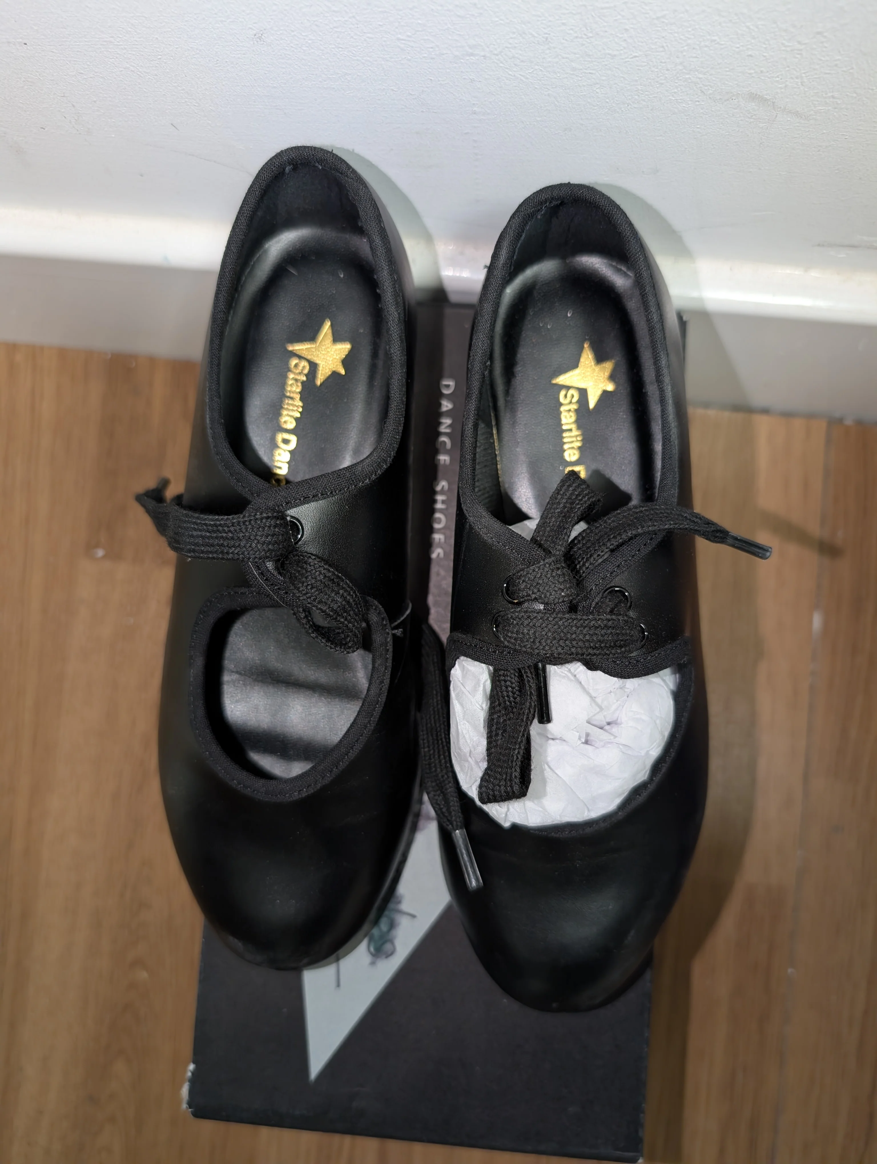 Starlite Patter Black Tap Shoes Kids Size 13.5 - Image 4
