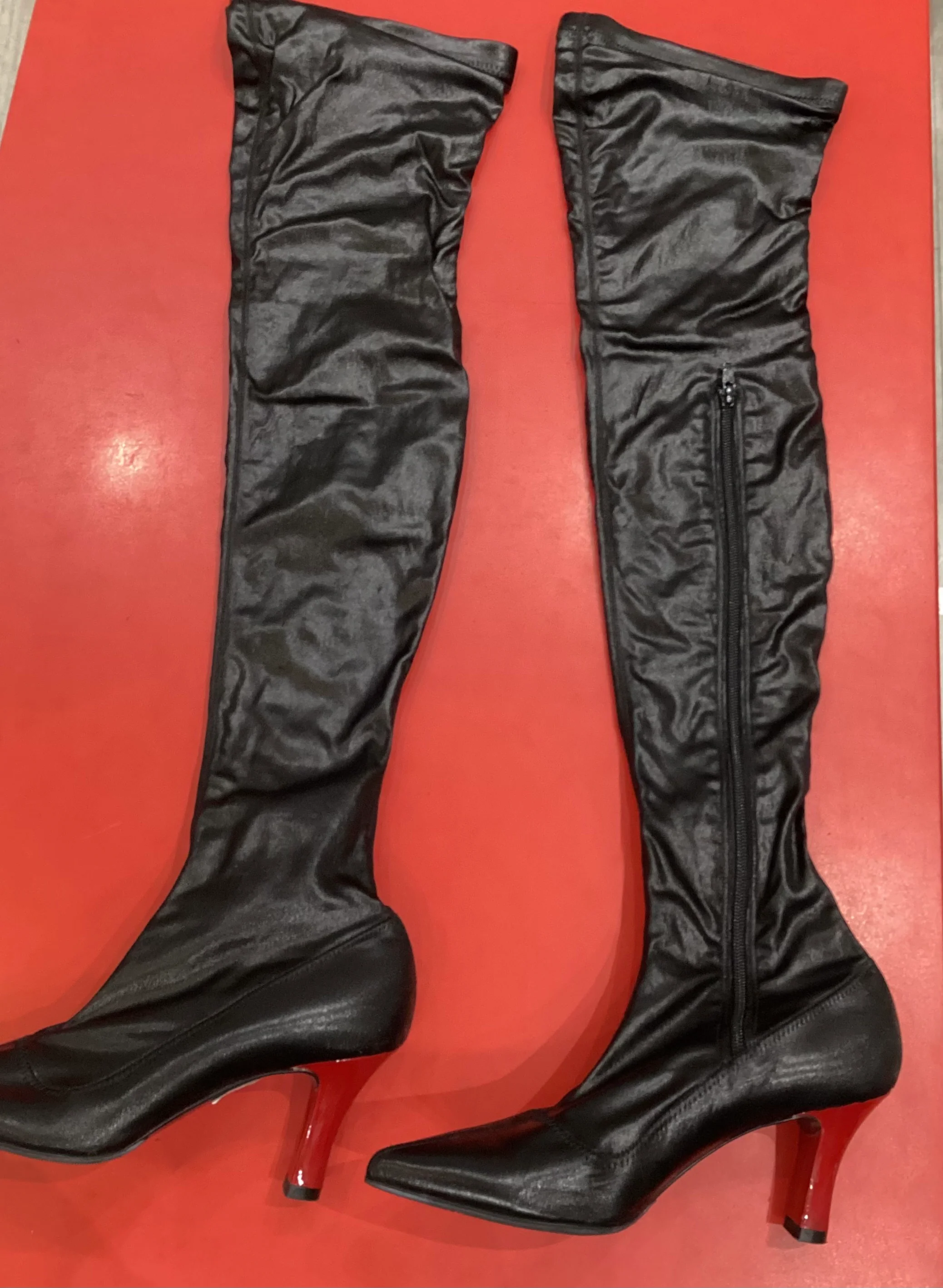 Stella McCartney Black Red Long Boots Size 39.5 - Image 2