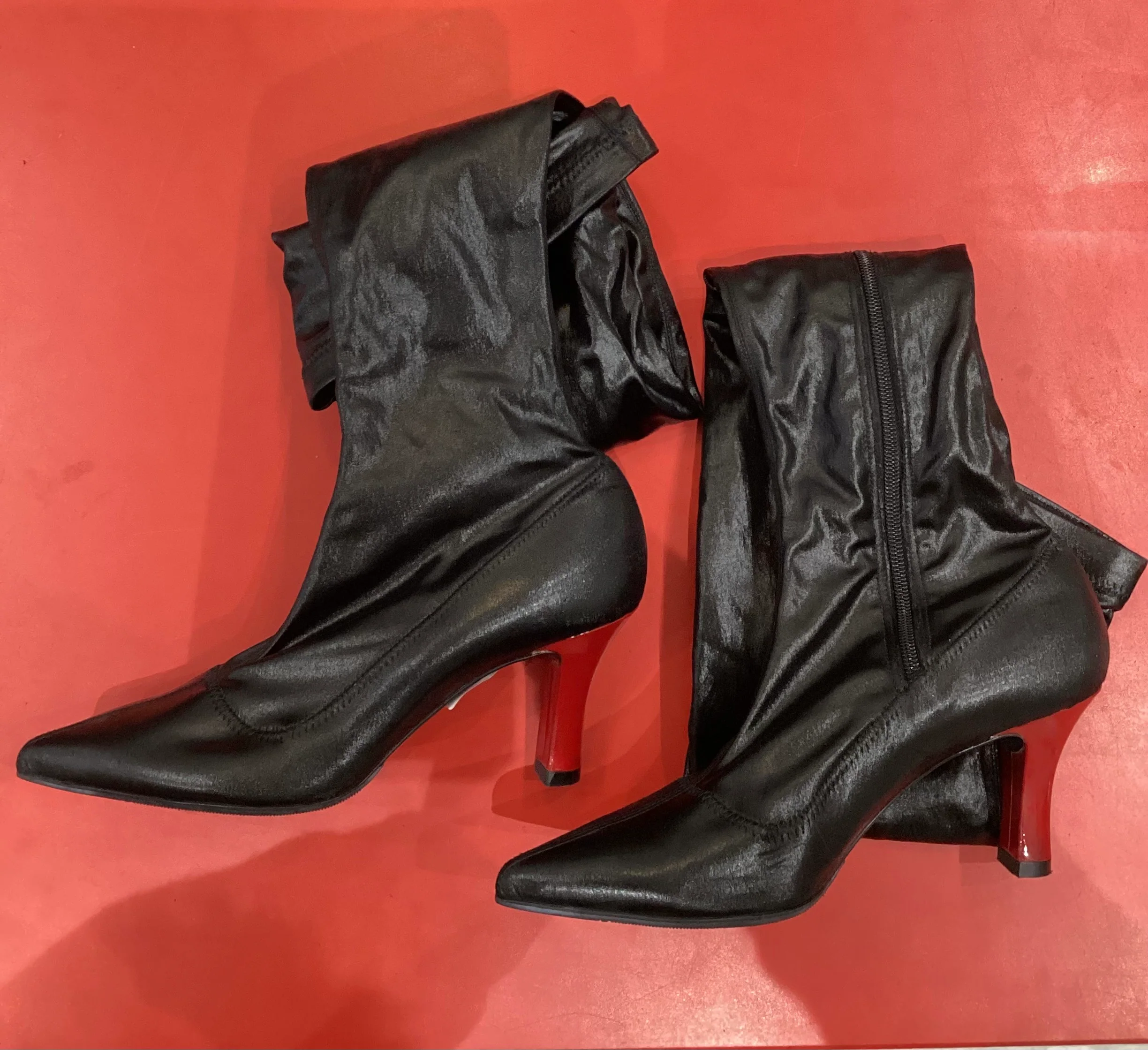 Stella McCartney Black Red Long Boots Size 39.5 - Image 3