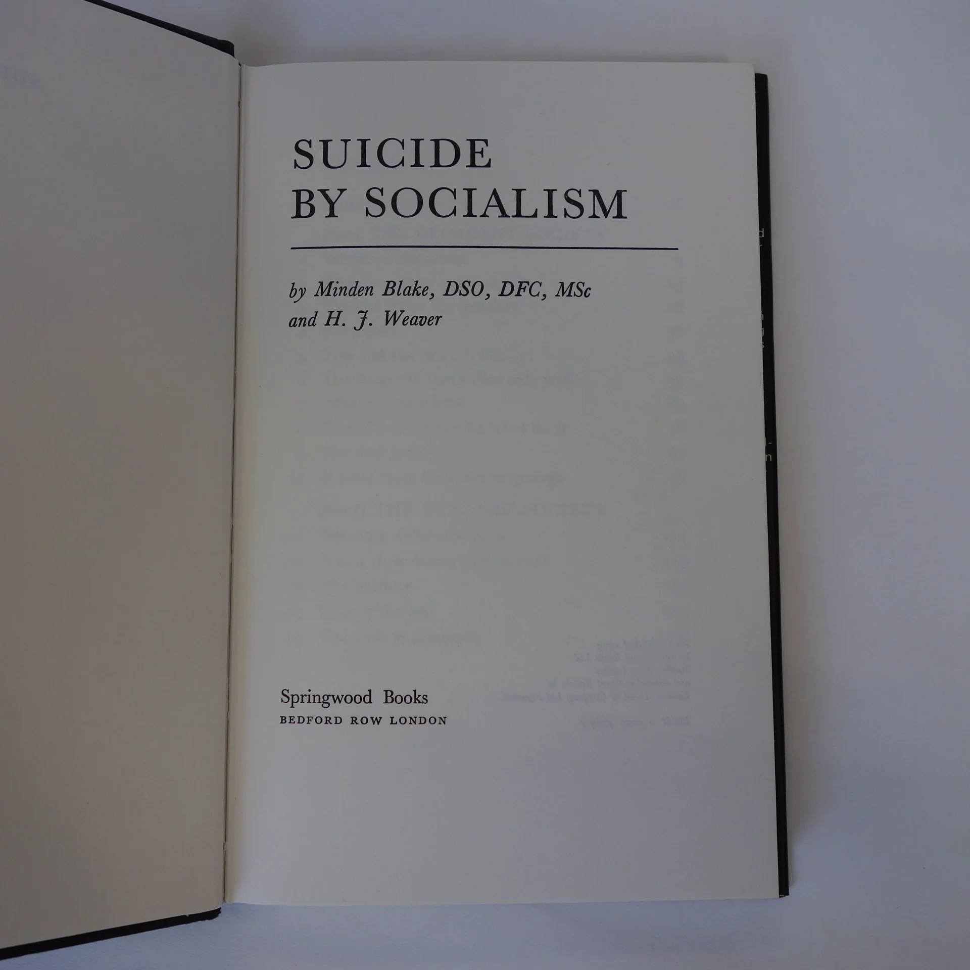 Suicide by Socialism by Minden Blake & H.J. Weaver - First edition hardback book - Image 4