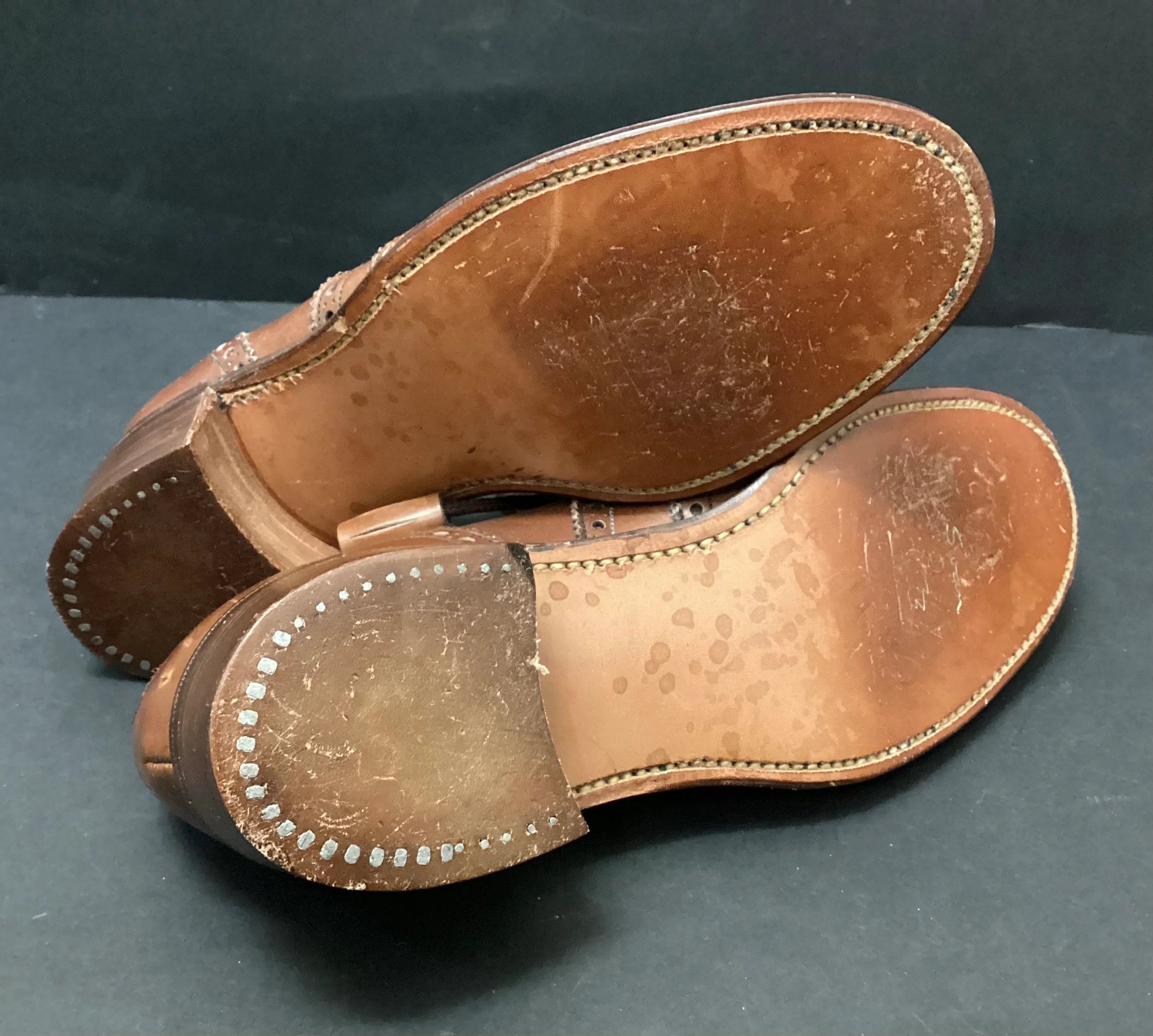 Swan Crockett & Jones Tan Leather Brouge Shoes size 3 - Image 6