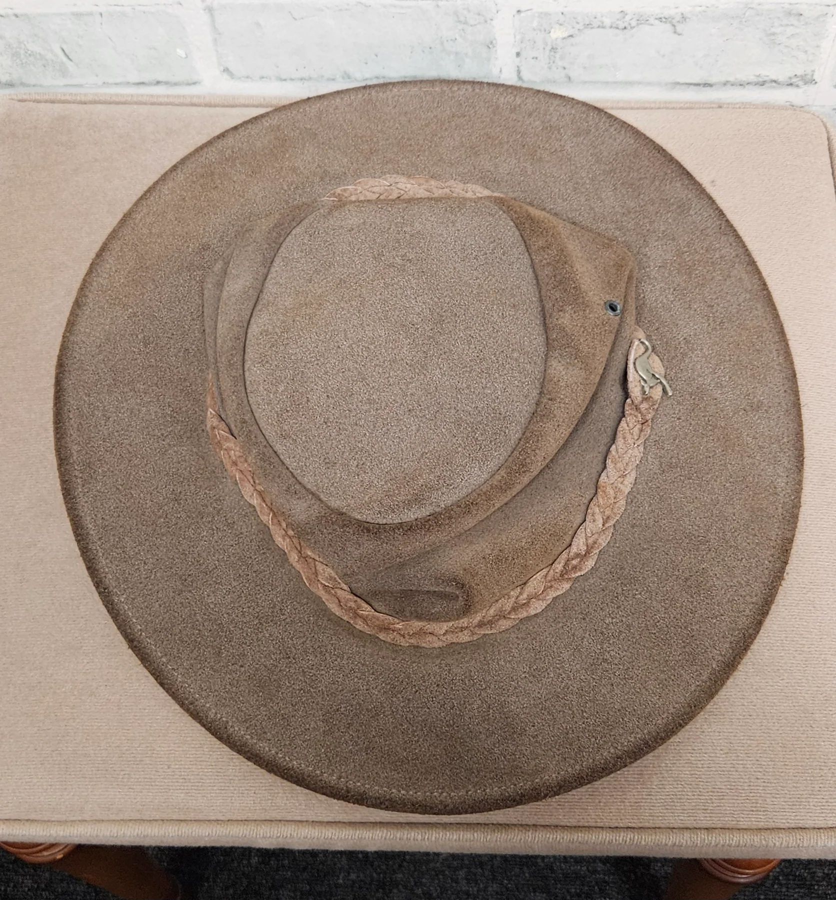 Tayberry Company Brown Leather Outback Cowboy Hat Size Large - Image 2