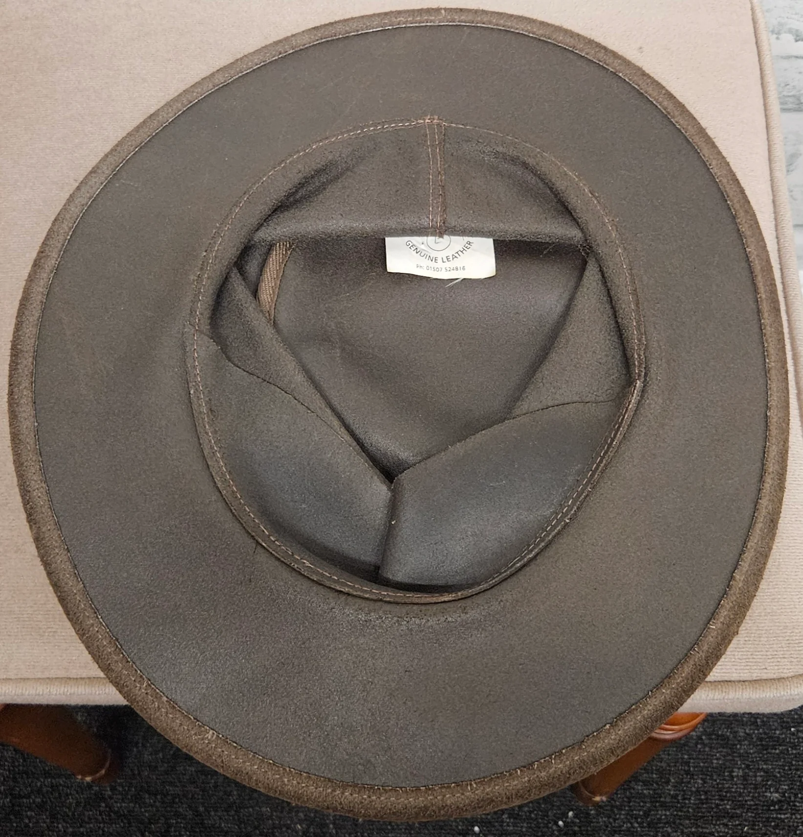 Tayberry Company Brown Leather Outback Cowboy Hat Size Large - Image 4