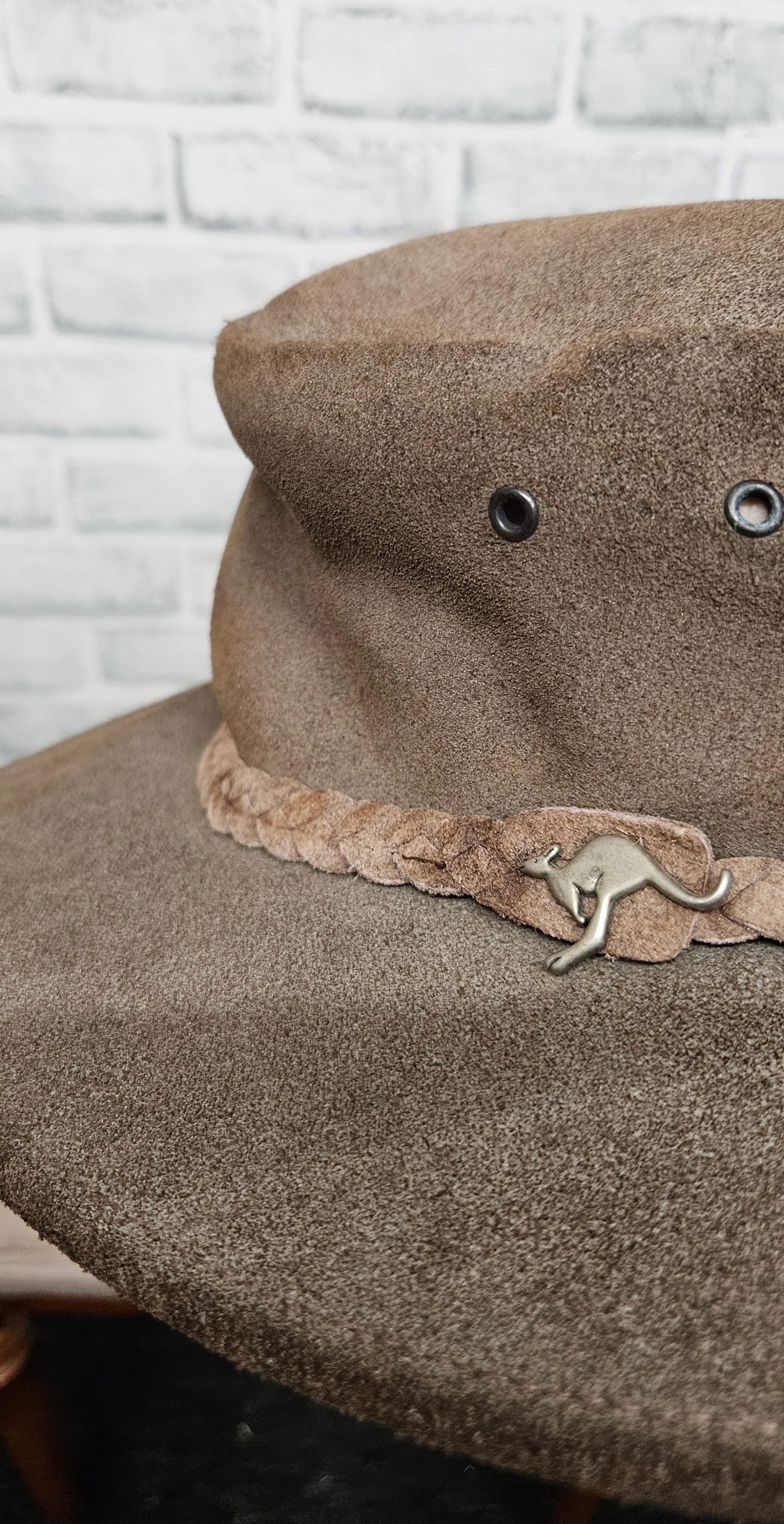 Tayberry Company Brown Leather Outback Cowboy Hat Size Large - Image 6