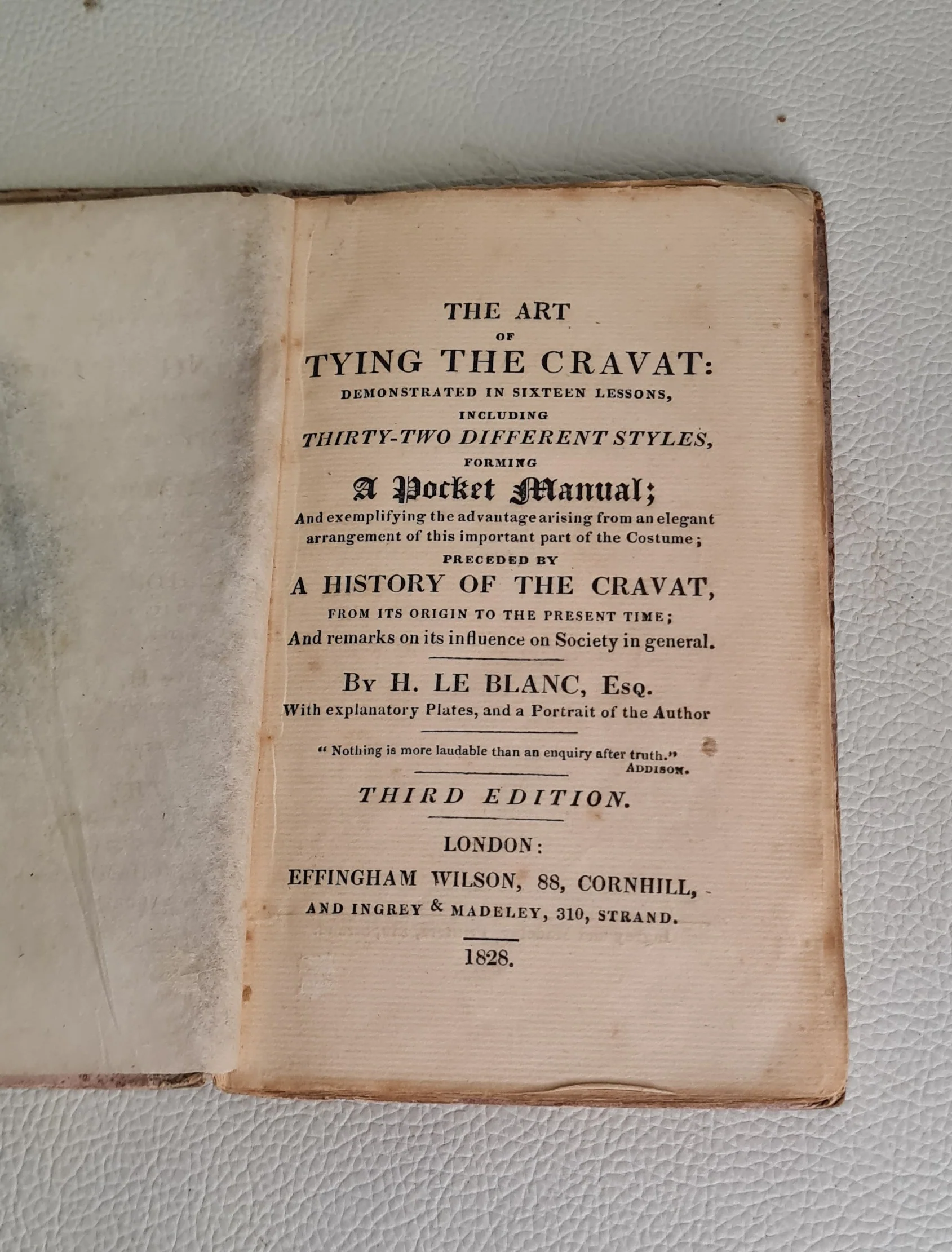 The Art Tying The Cravat Hardback by H. Le Blanc - Image 5