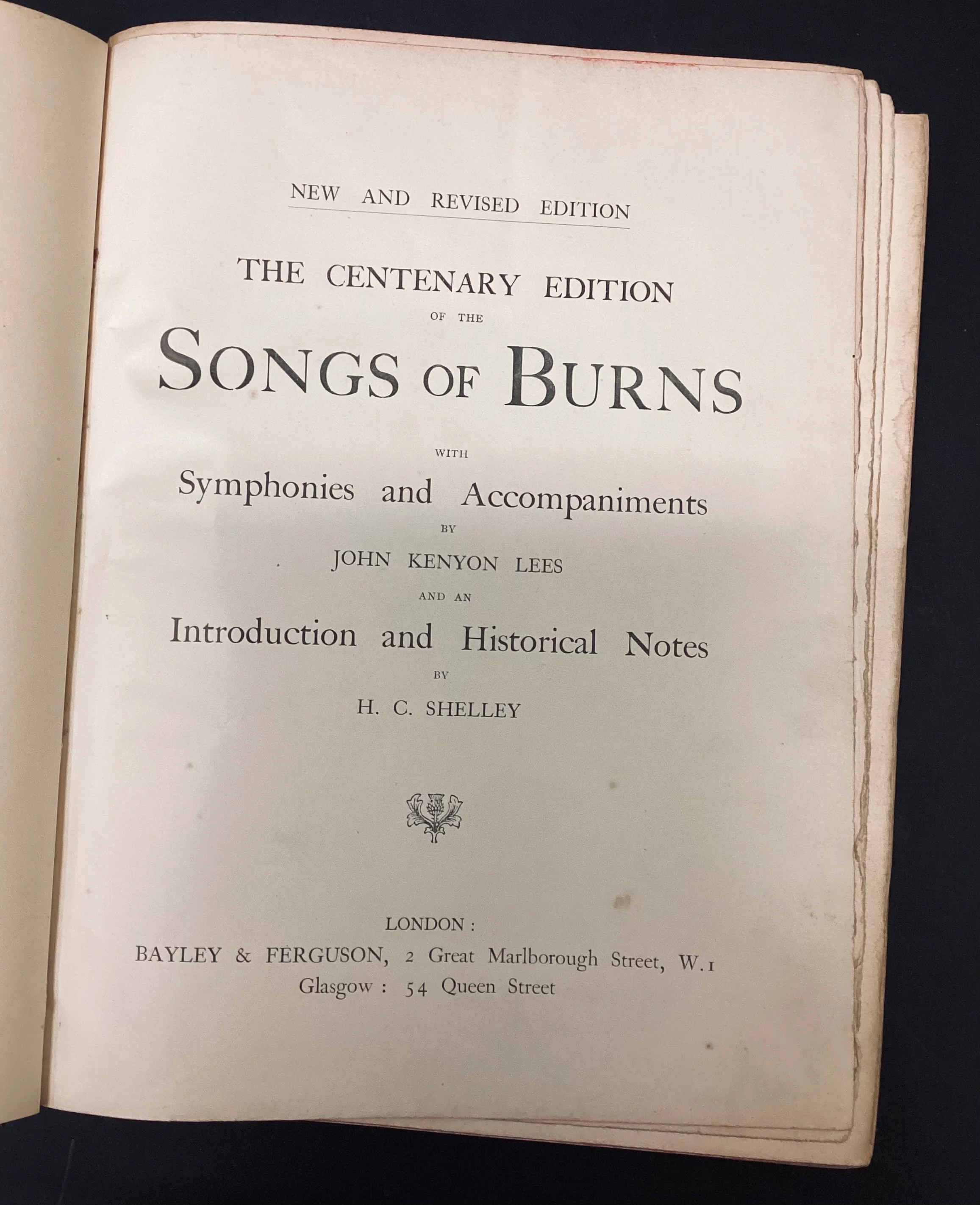 The Centenary Edition of the Songs of Burns, Bayley & Ferguson - Image 2