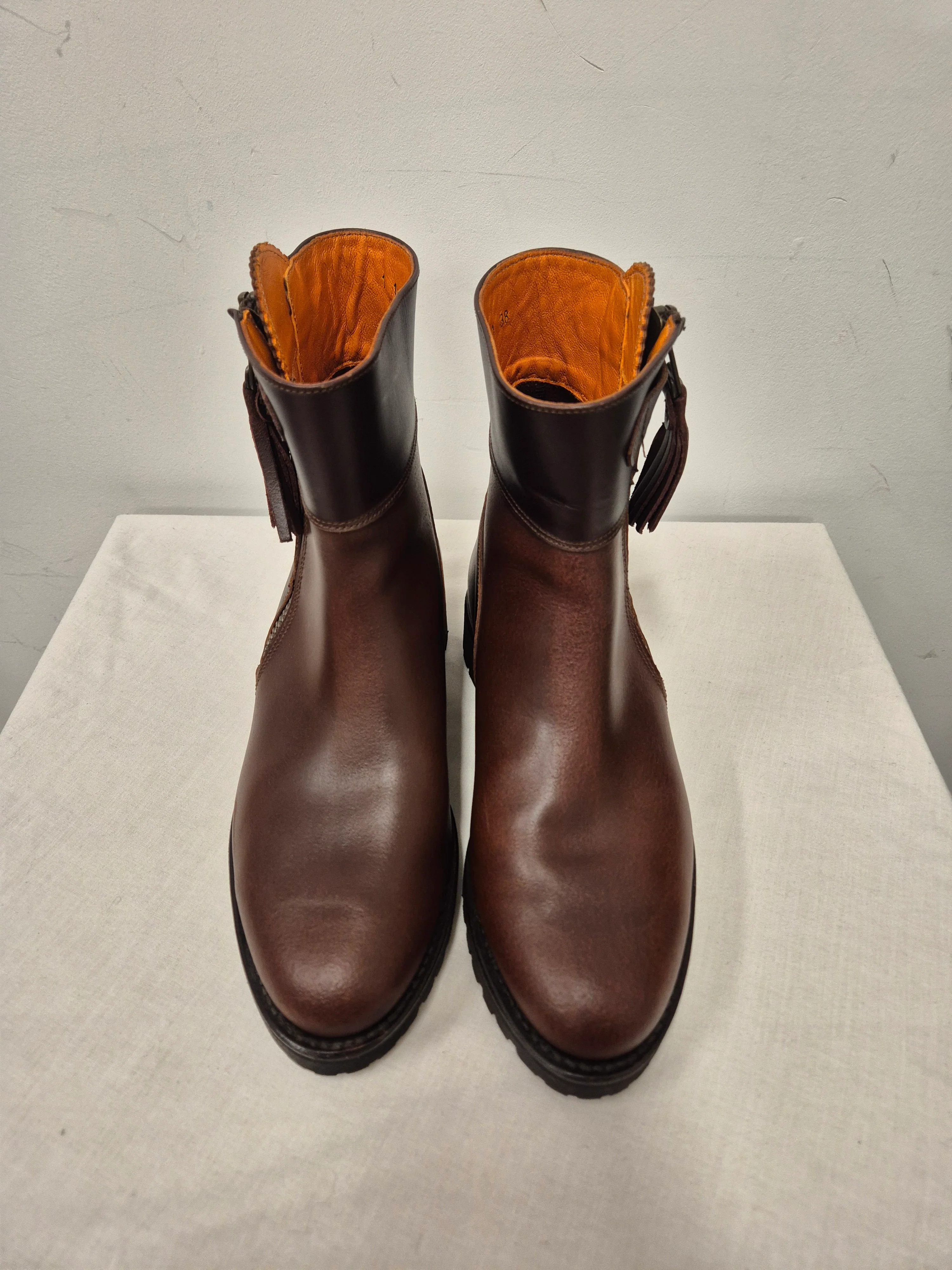 The House Of Bruar Brown Leather Boots Size 5 - Image 5