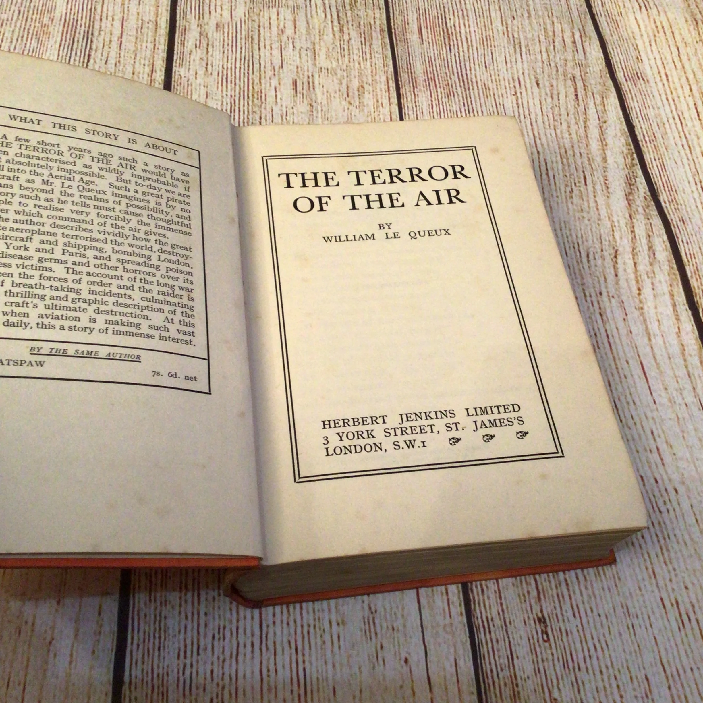 The Terror of the Air by William Le Queux (1929) Herbert Jenkins - Image 7
