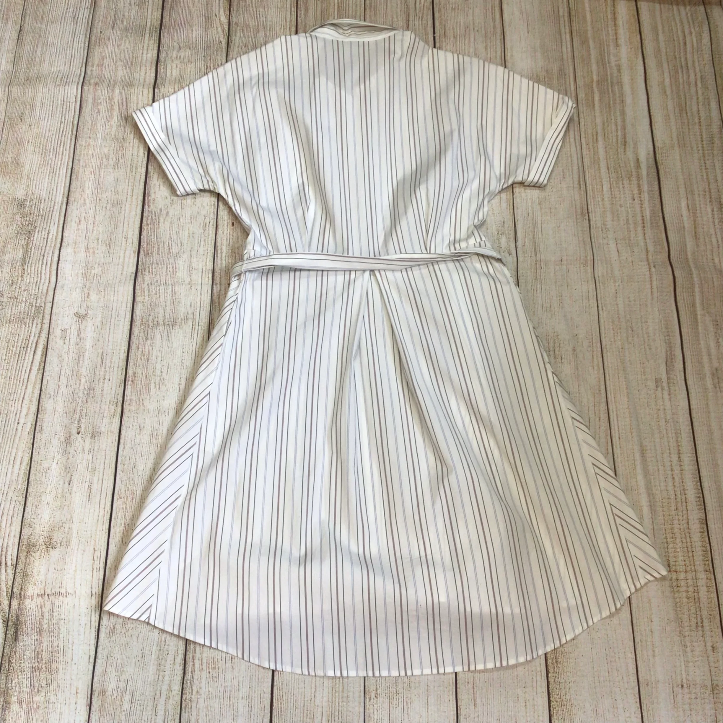 Theory Avinka White Striped Shirt Dress w/Belt & Pockets Size 6 US (10 UK) - Image 4