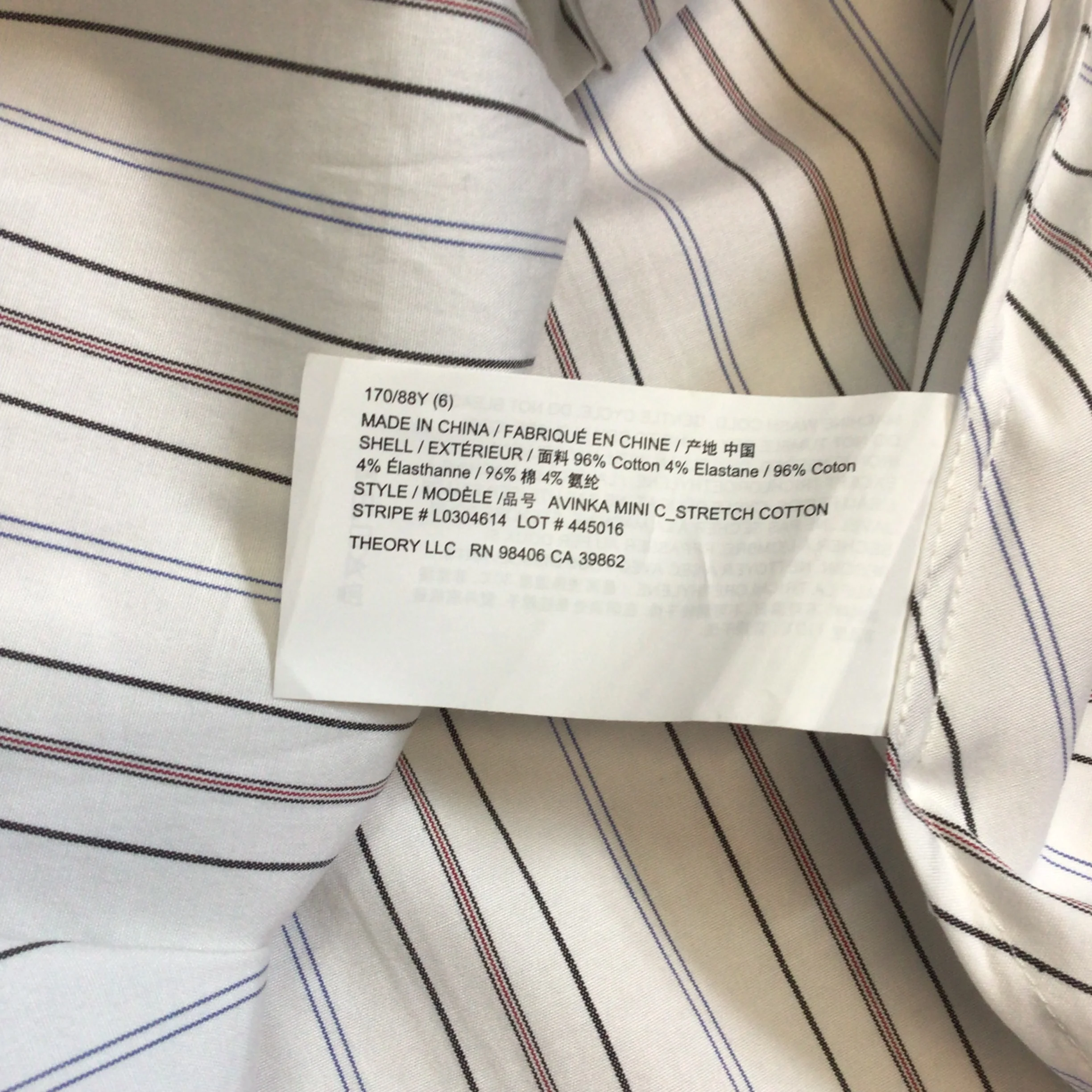 Theory Avinka White Striped Shirt Dress w/Belt & Pockets Size 6 US (10 UK) - Image 5