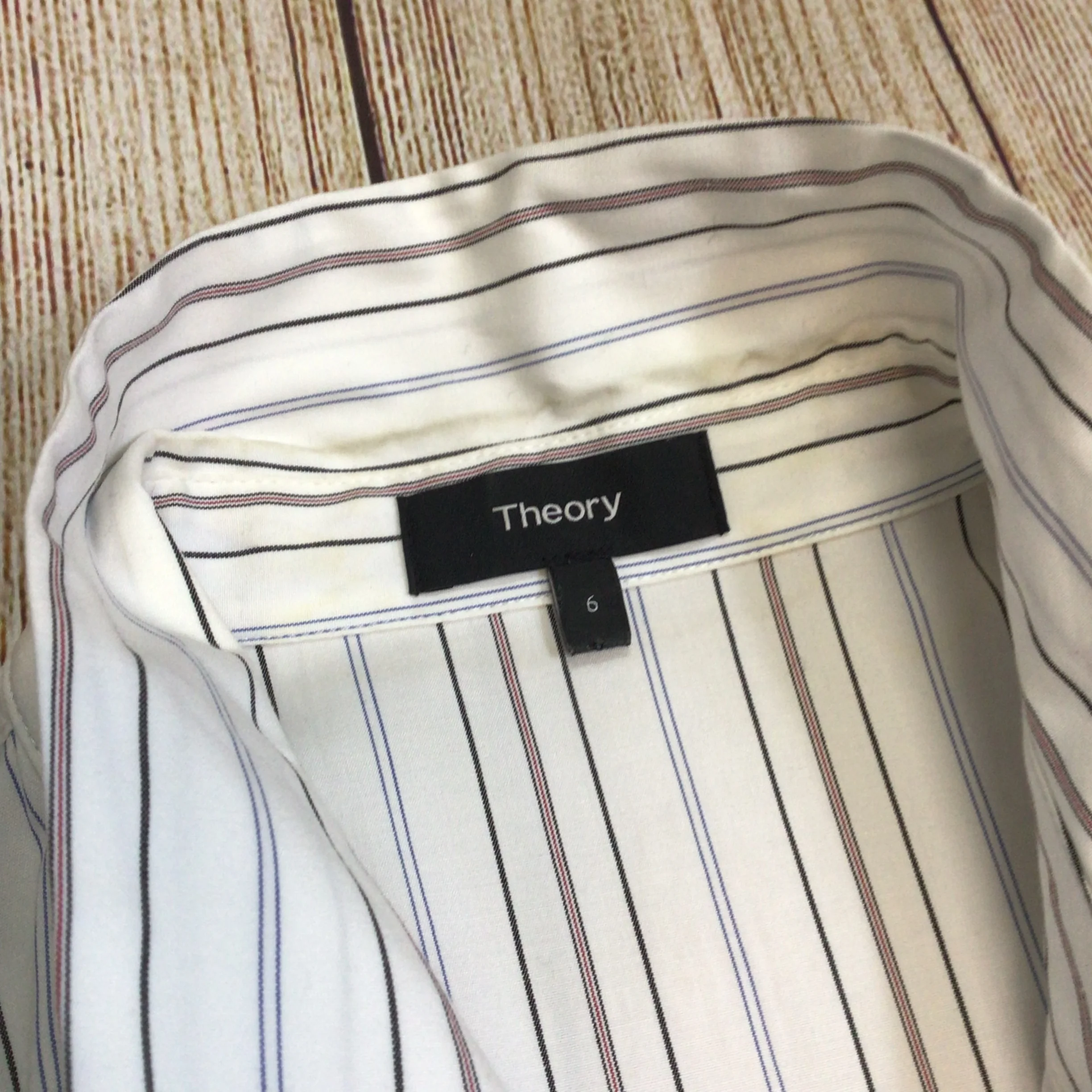 Theory Avinka White Striped Shirt Dress w/Belt & Pockets Size 6 US (10 UK) - Image 6