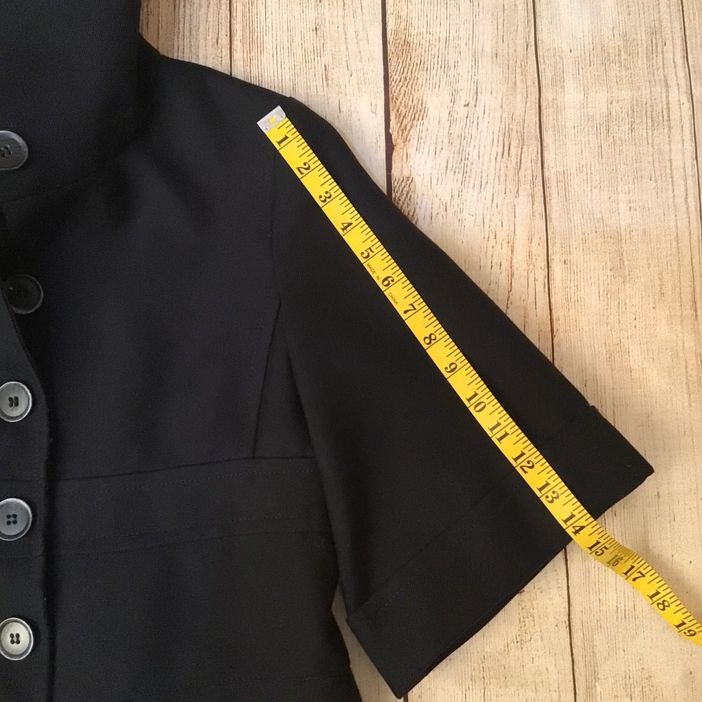 Thomas Burberry Navy Blue Short Sleeve Coat Size M - Image 16