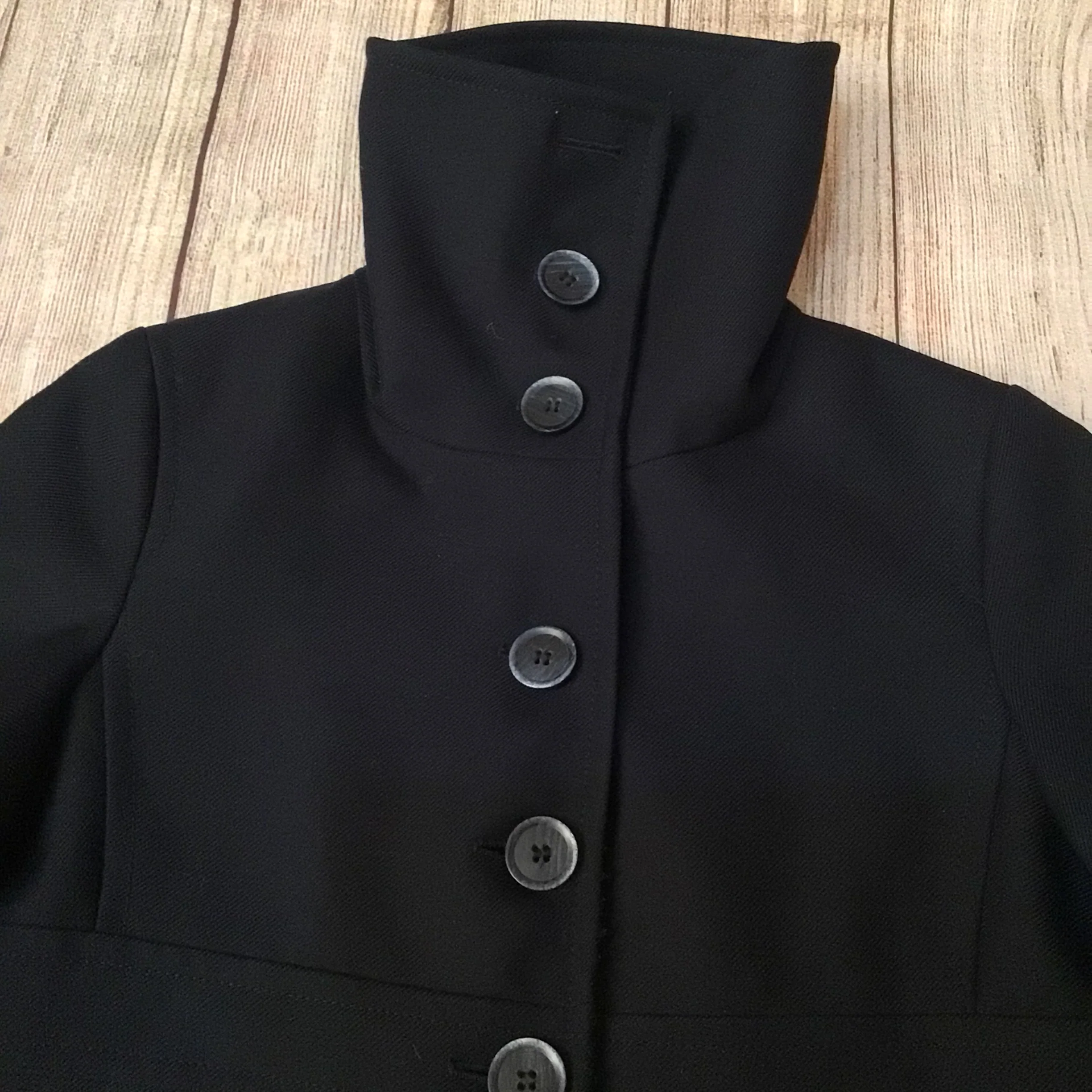 Thomas Burberry Navy Blue Short Sleeve Coat Size M - Image 5