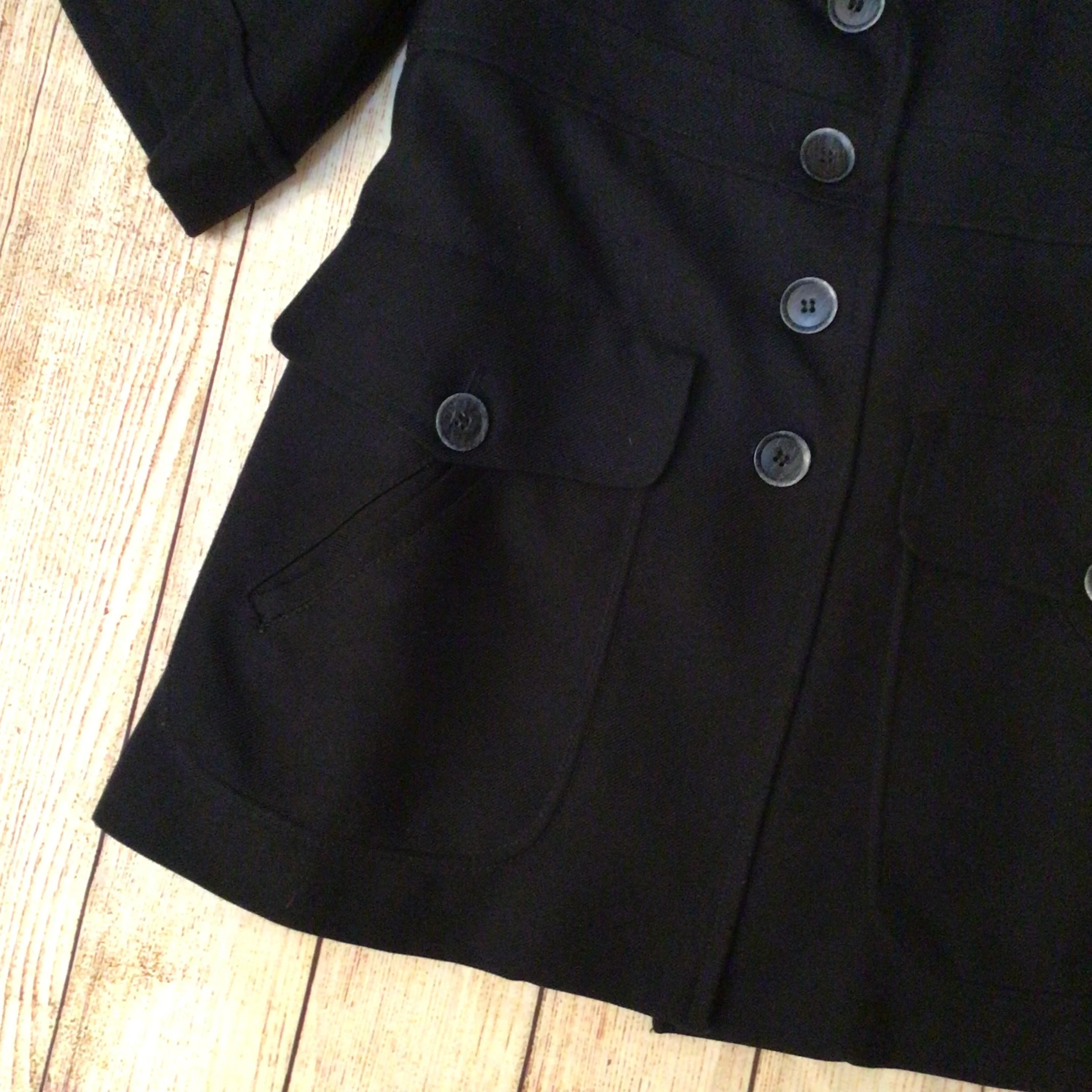 Thomas Burberry Navy Blue Short Sleeve Coat Size M - Image 6