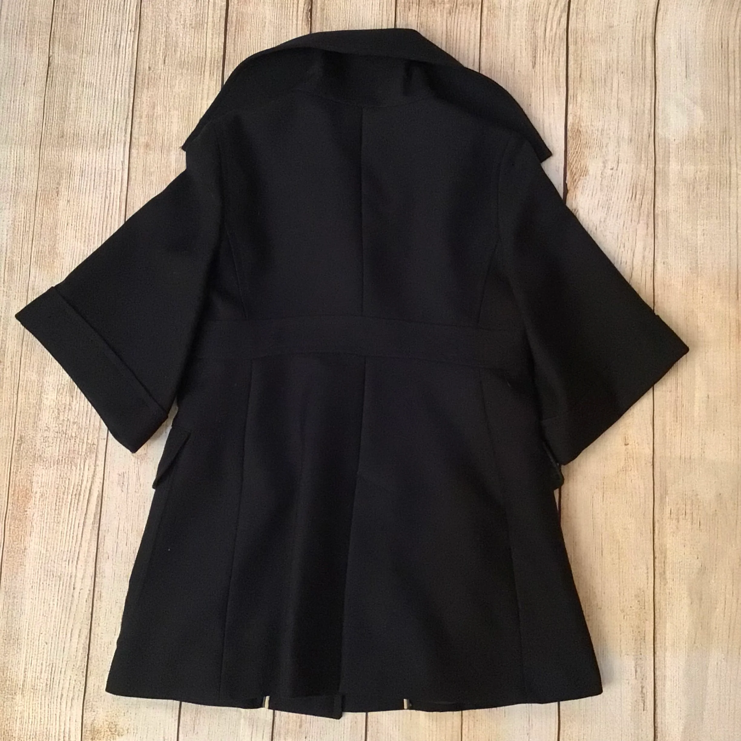 Thomas Burberry Navy Blue Short Sleeve Coat Size M - Image 8