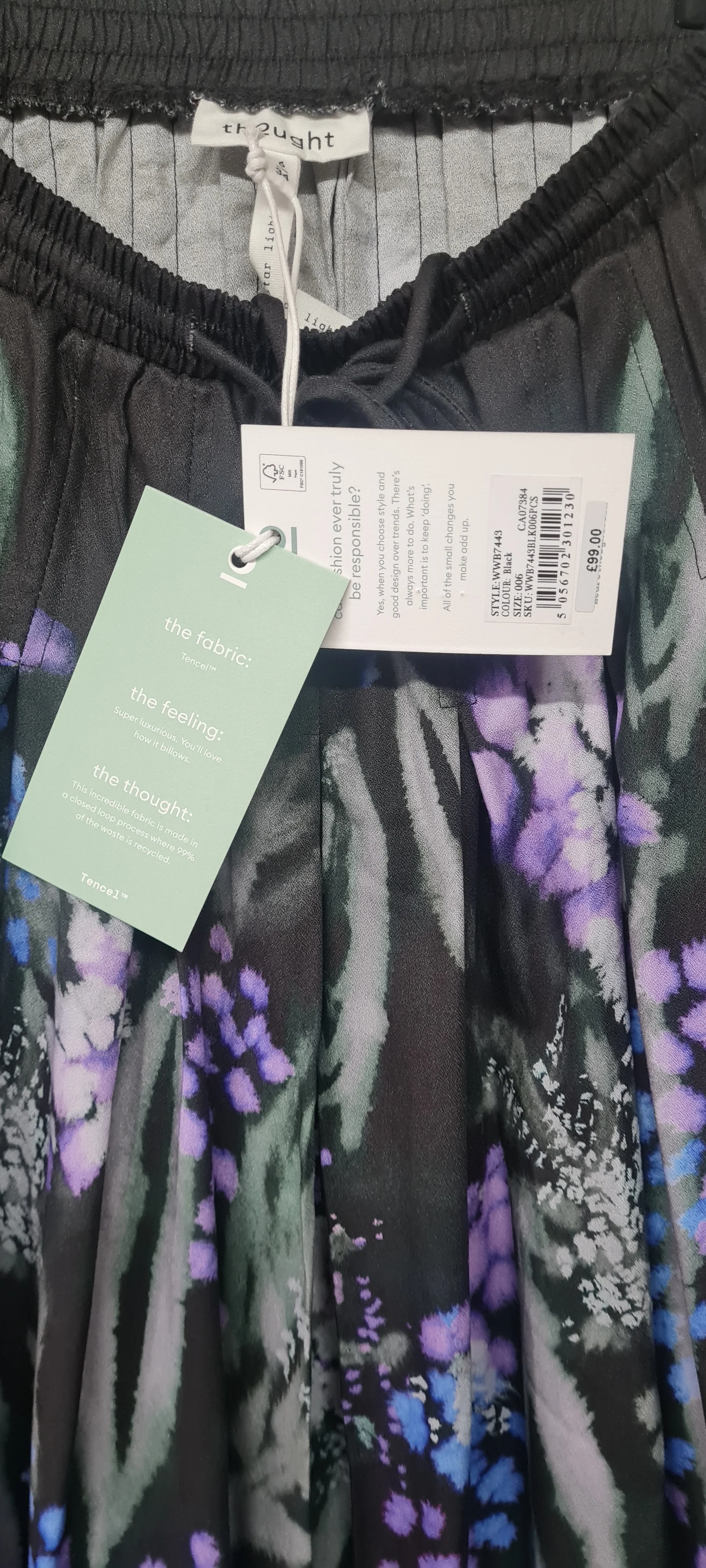 Thought Tencel Box Pleated Tie-Up Midi Skirt Size 6 BNWT - Image 4