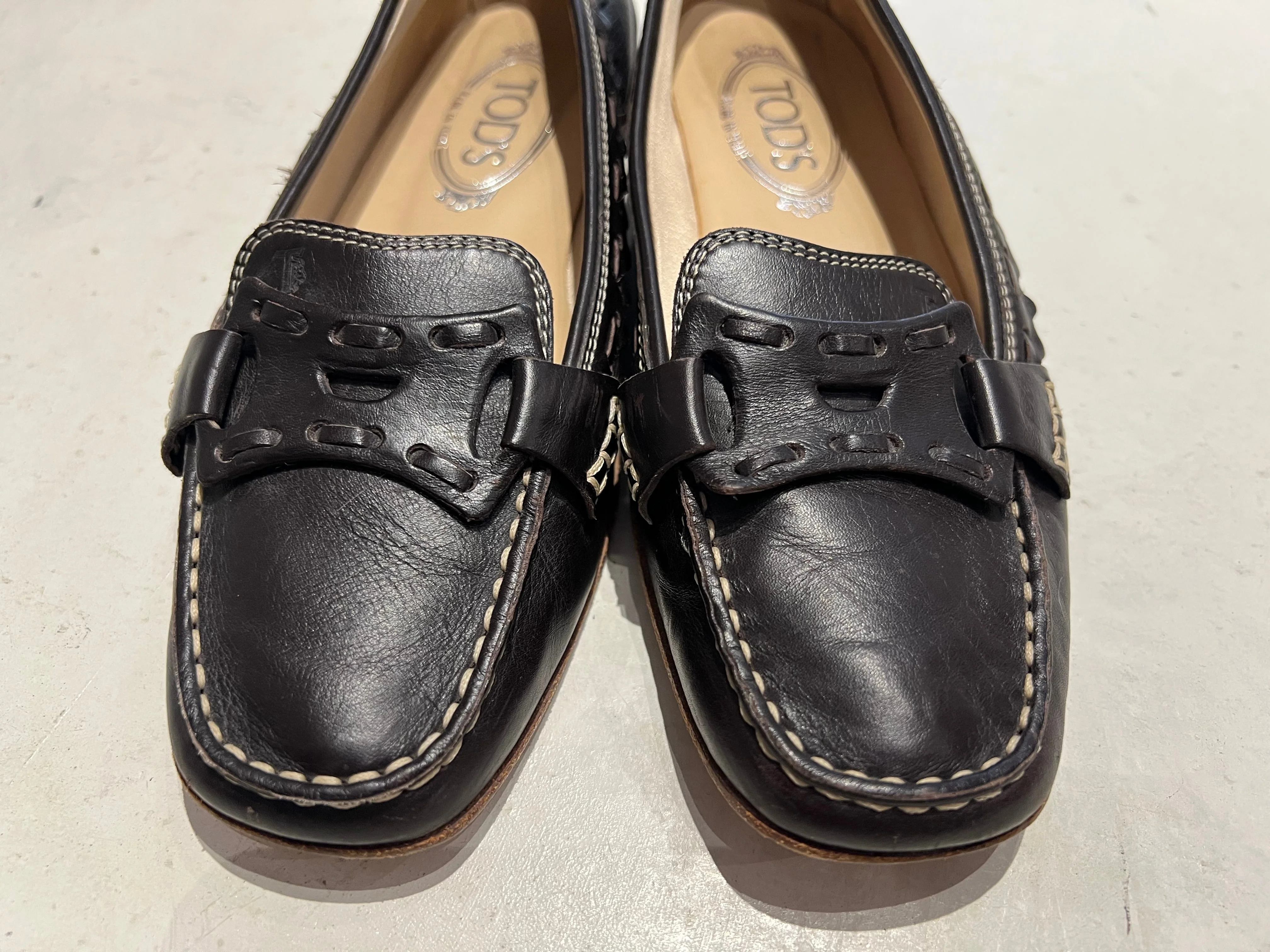 TOD's Brown Leather Loafers Size 4 - Image 3