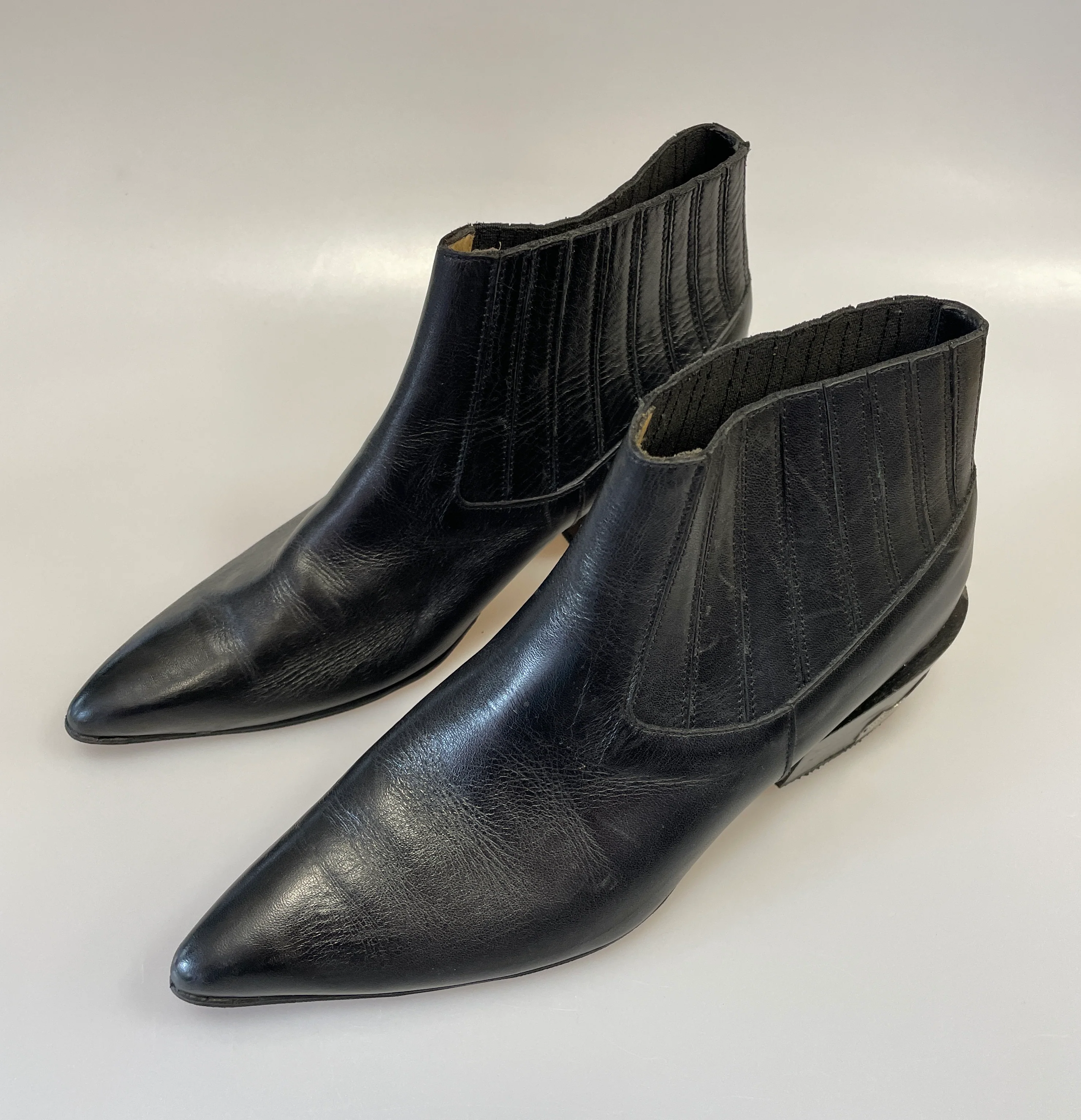 Toga Pulla Black Leather Pull On Ankle Boots EU 35.5 UK 3