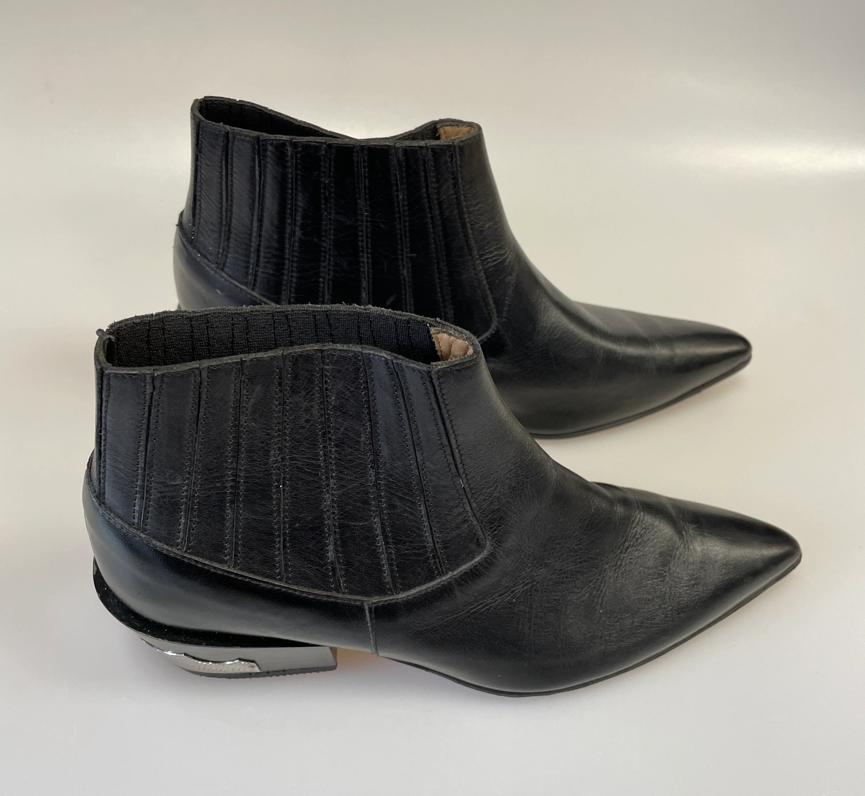 Toga Pulla Black Leather Pull On Ankle Boots EU 35.5 UK 3 - Image 3