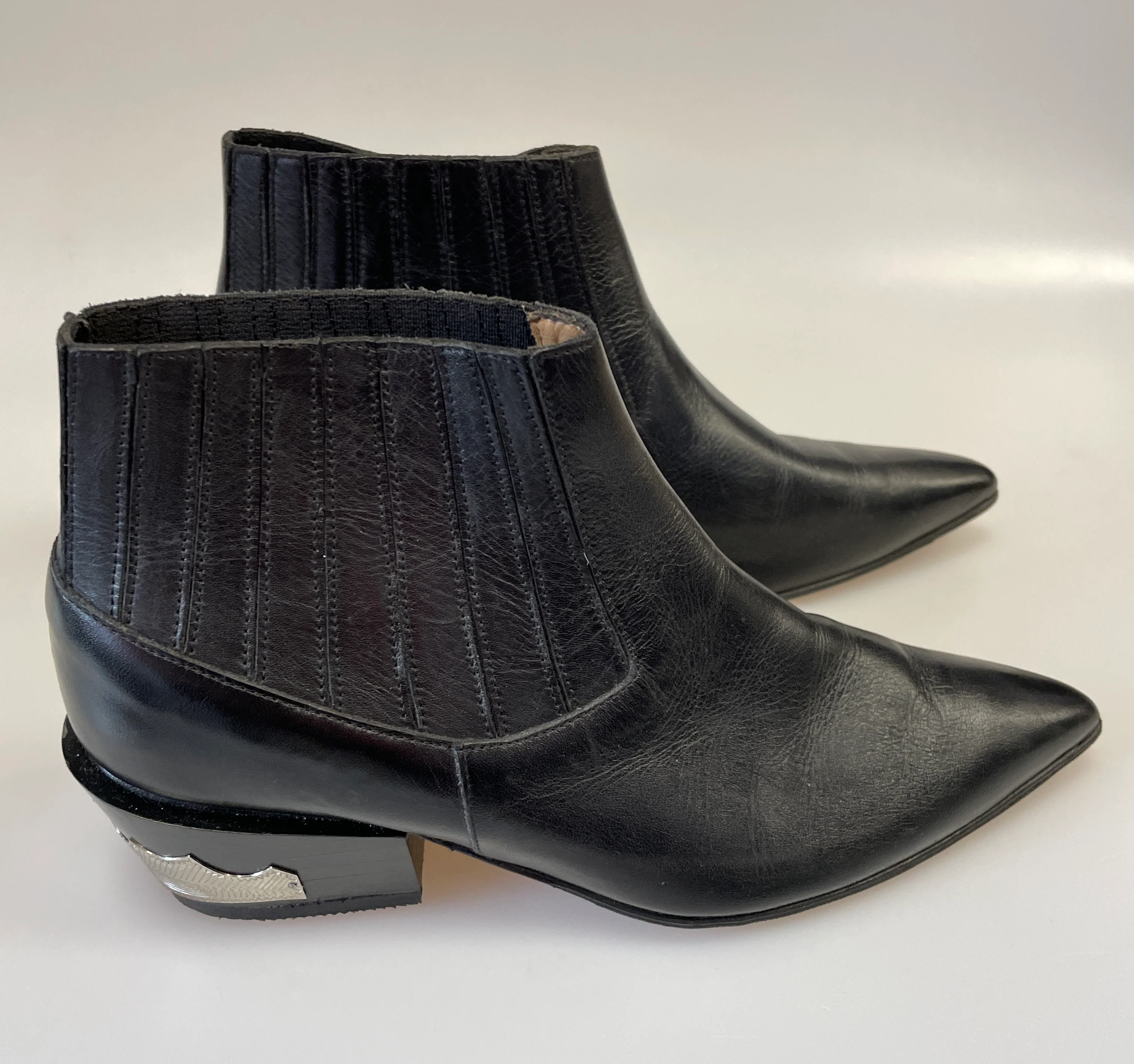Toga Pulla Black Leather Pull On Ankle Boots EU 35.5 UK 3 - Image 4