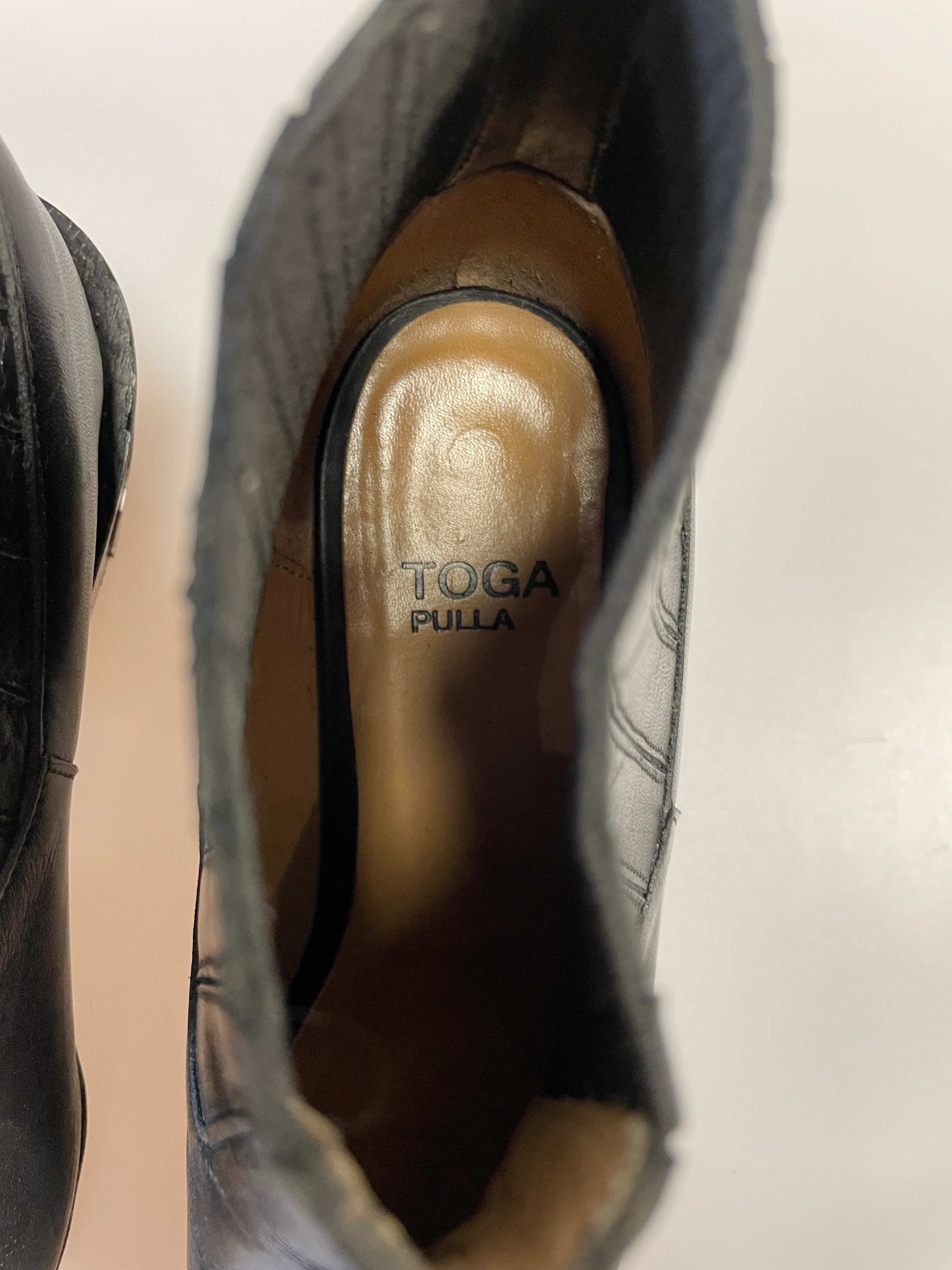 Toga Pulla Black Leather Pull On Ankle Boots EU 35.5 UK 3 - Image 9