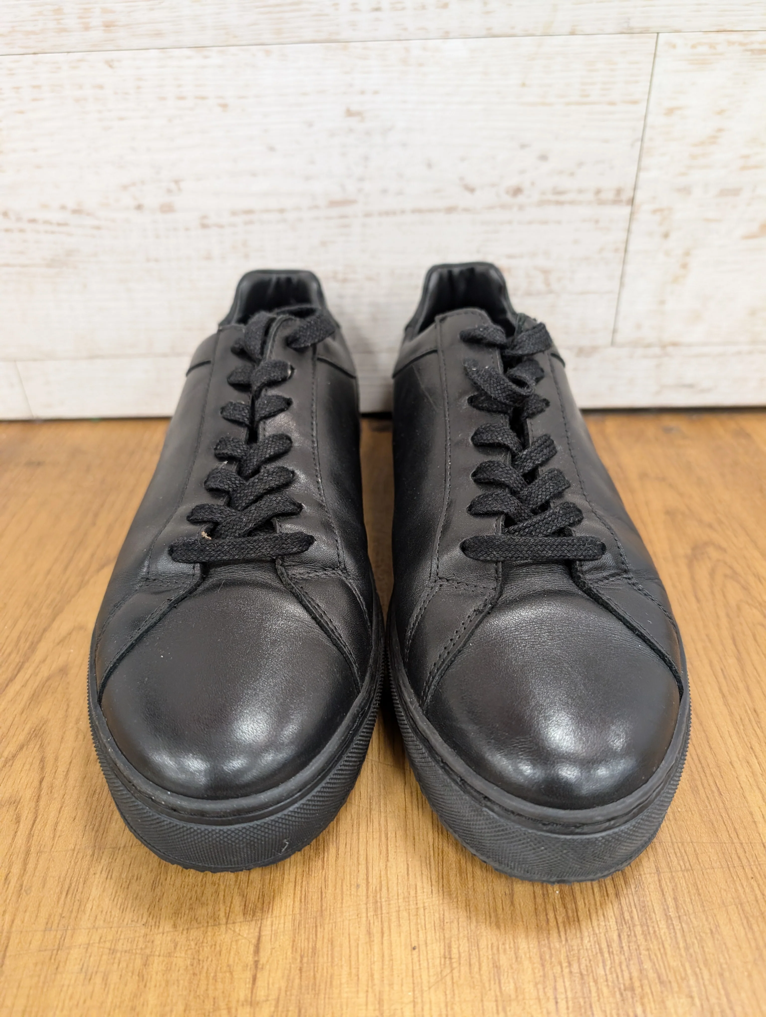 Tommy Hilfiger Black Leather Trainers Size 9