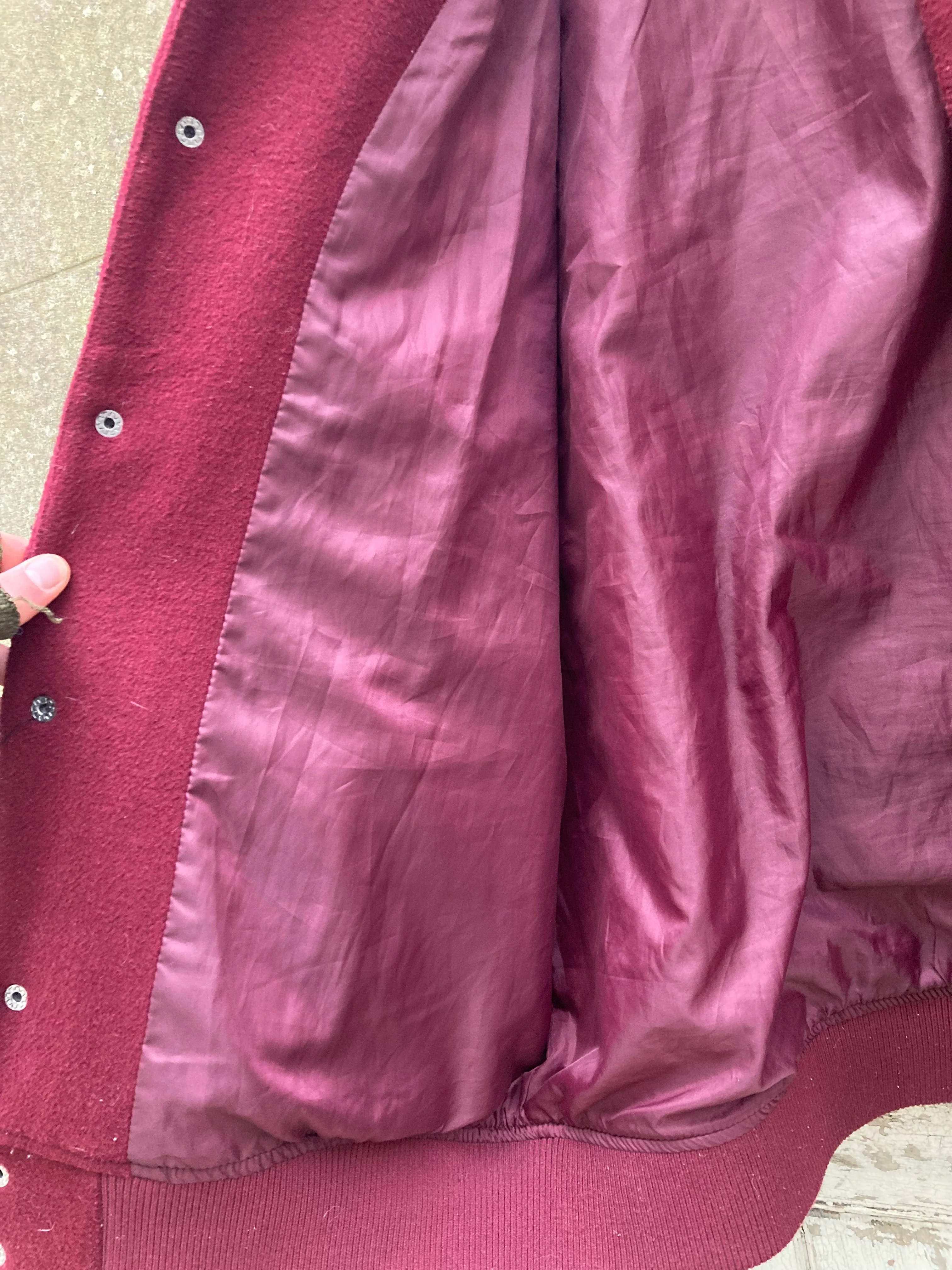 True Religion Burgundy Varsity Jacket Size Large - Image 7