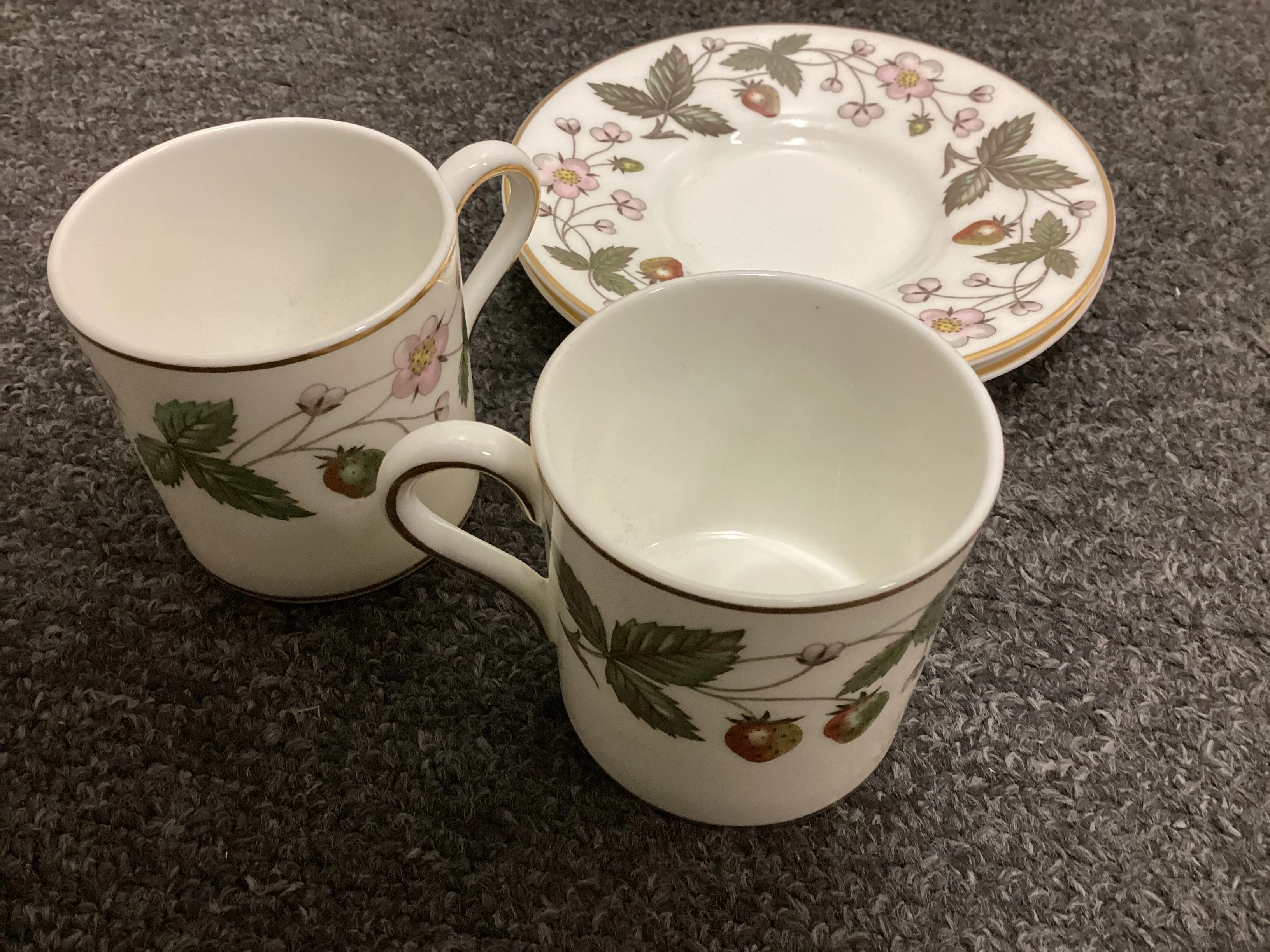 Two Wedgwood Strawberry Hill Espresso Coffee Cups and Saucers - Bone China - Image 4