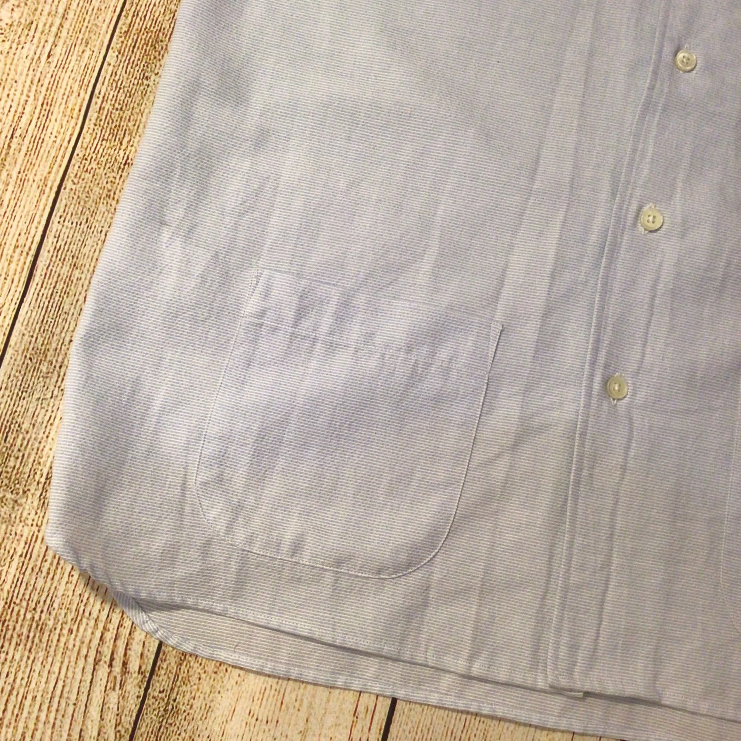 Unfeigned Light Blue Stripe Short Sleeve Shirt Size M - Image 3