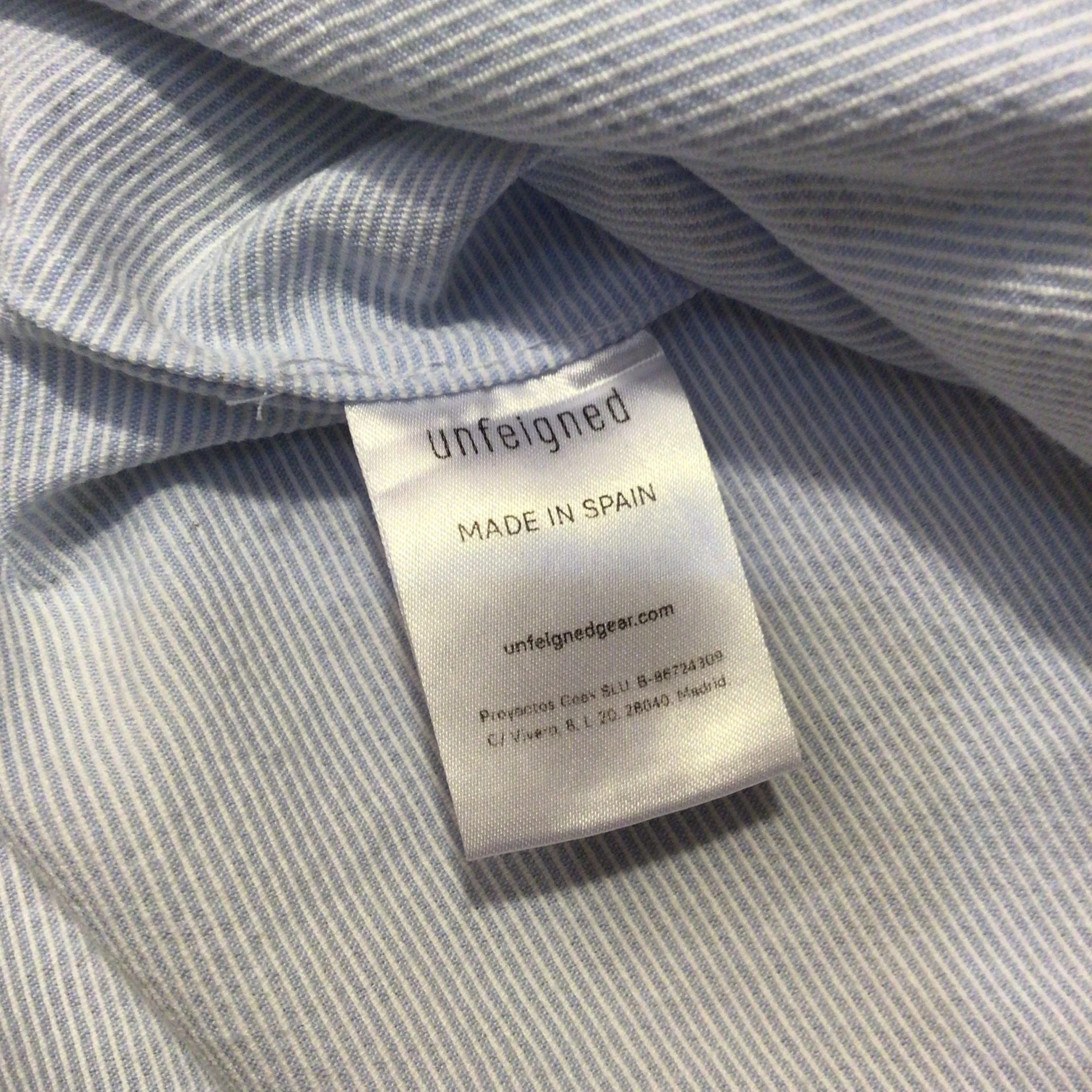 Unfeigned Light Blue Stripe Short Sleeve Shirt Size M - Image 5