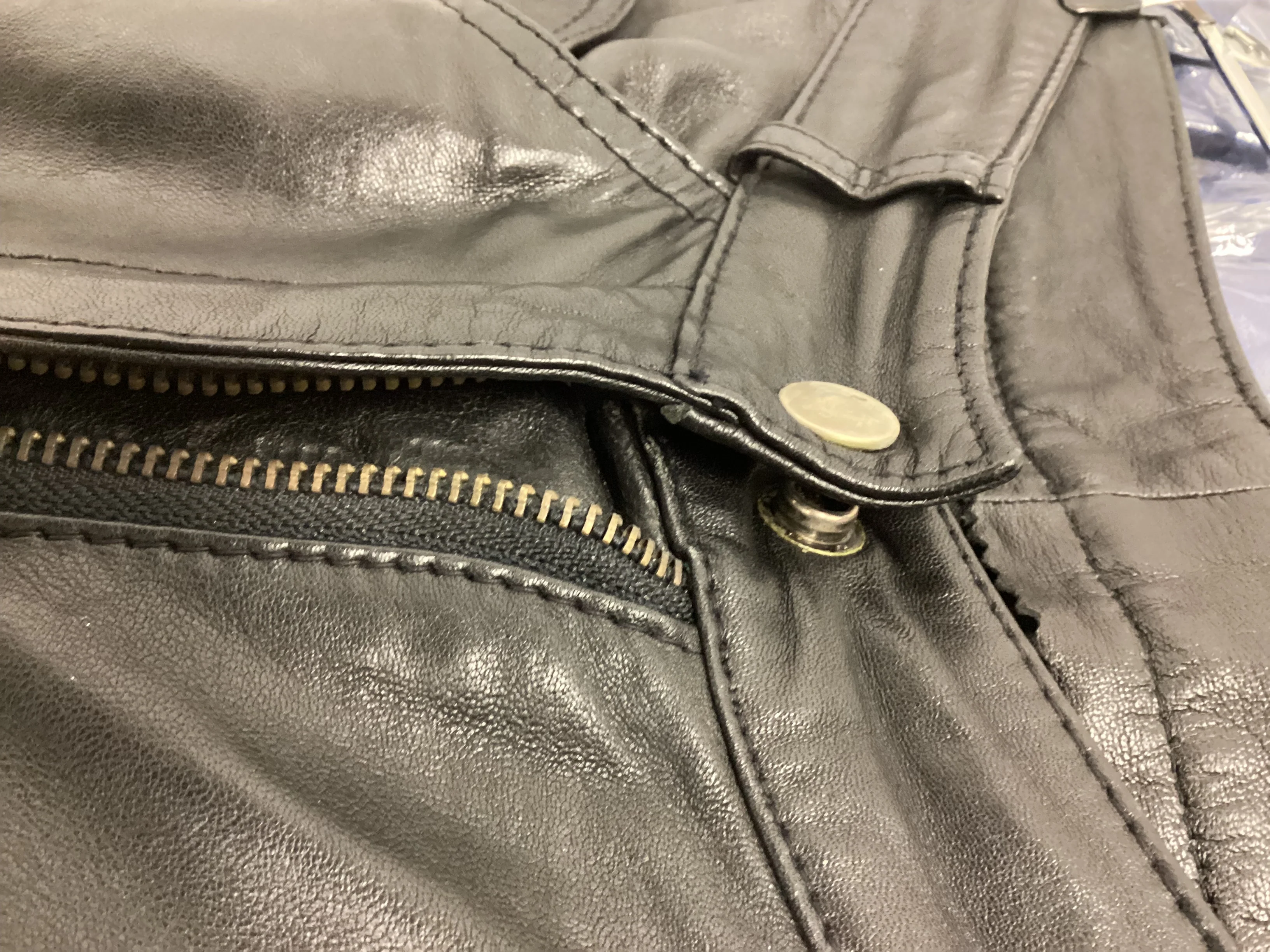 Vintage 90’s Y2K Black Leather Pants Size Small 24” Waist - Image 5