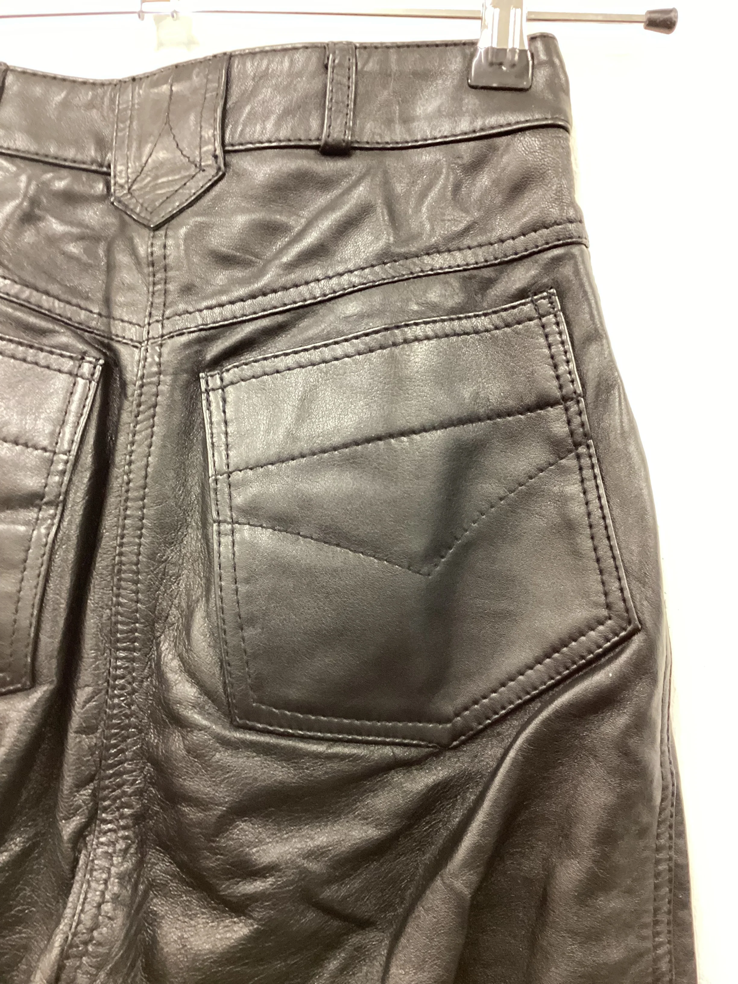 Vintage 90’s Y2K Black Leather Pants Size Small 24” Waist - Image 6