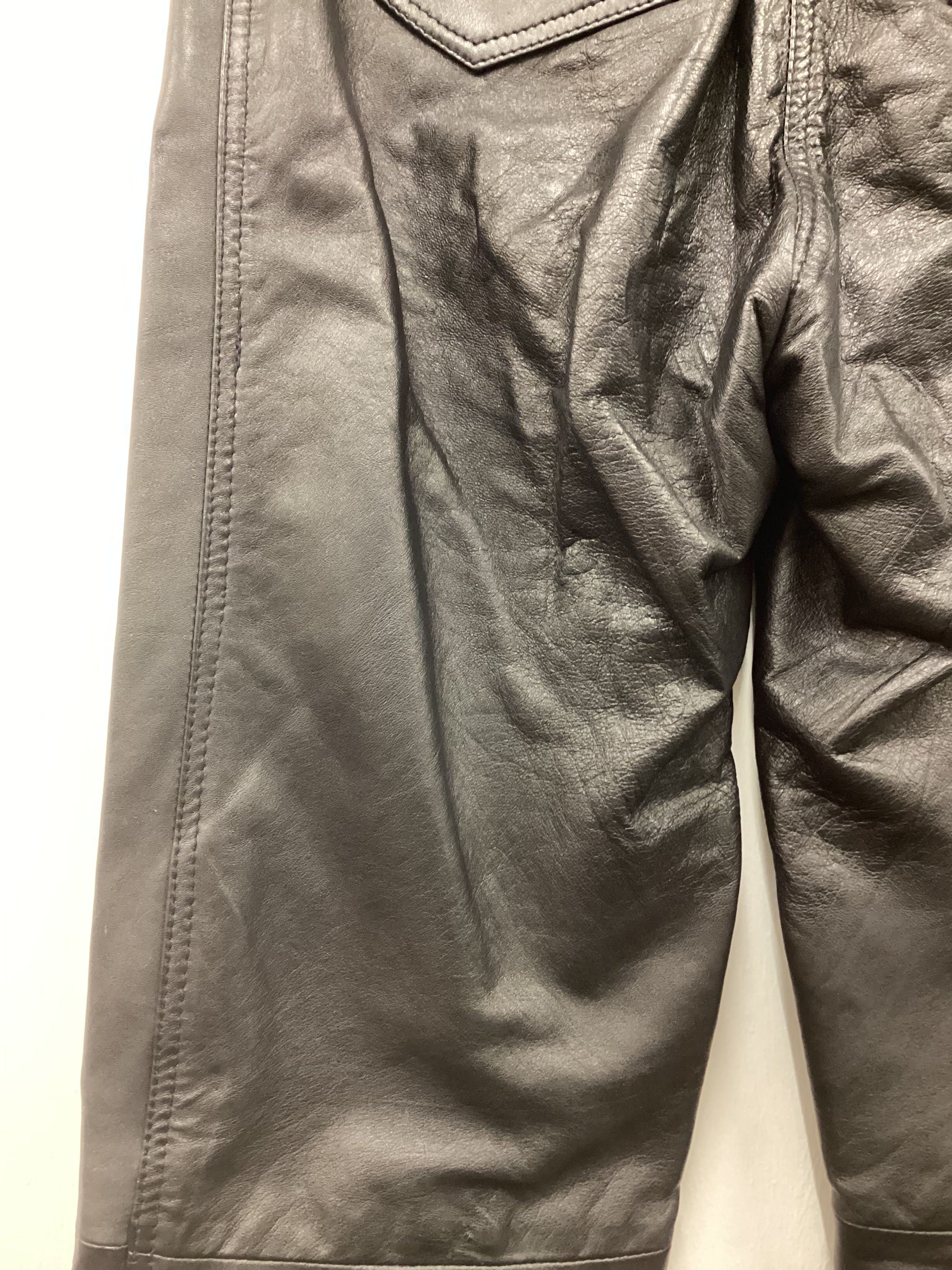 Vintage 90’s Y2K Black Leather Pants Size Small 24” Waist - Image 7