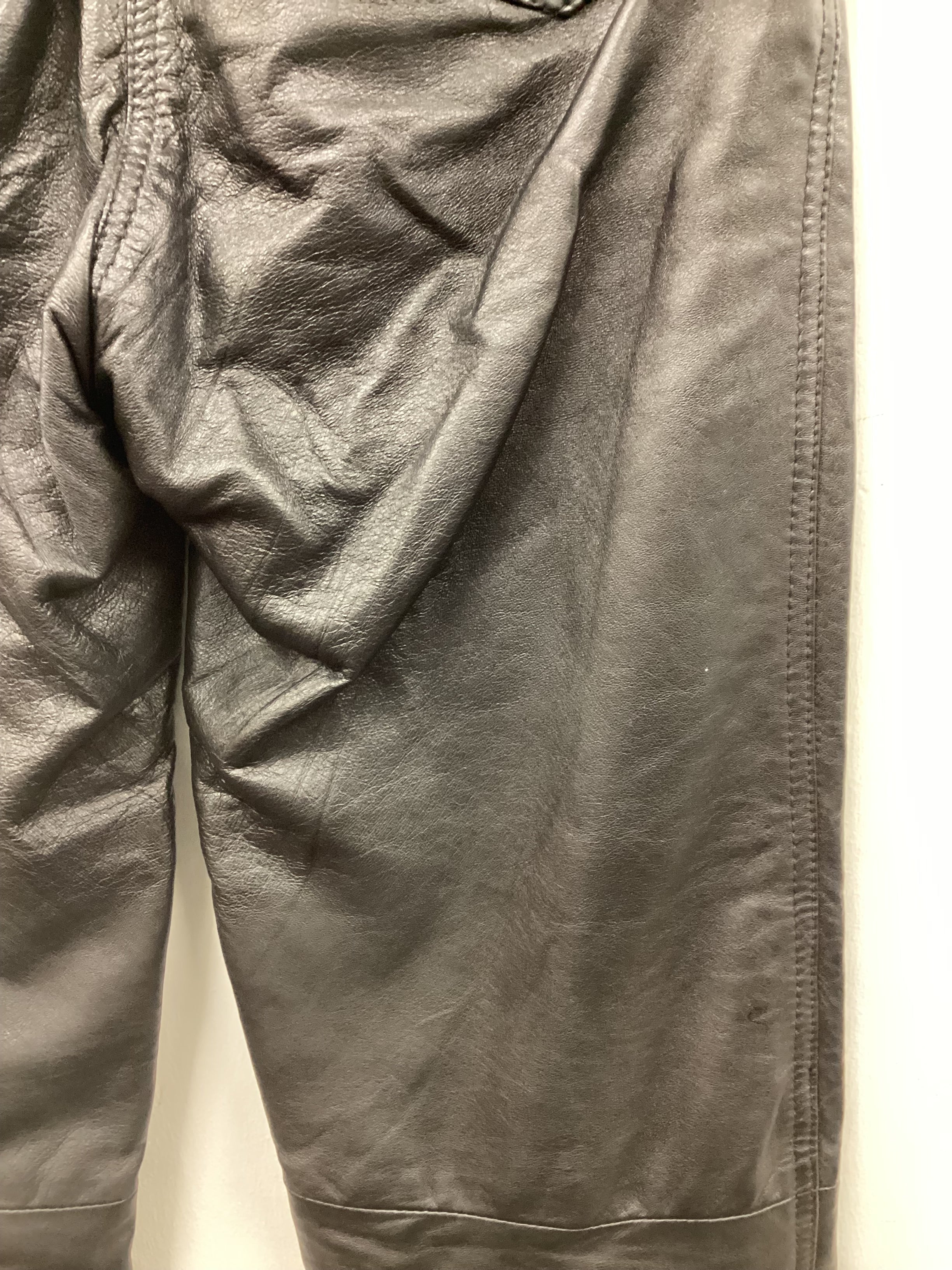 Vintage 90’s Y2K Black Leather Pants Size Small 24” Waist - Image 8