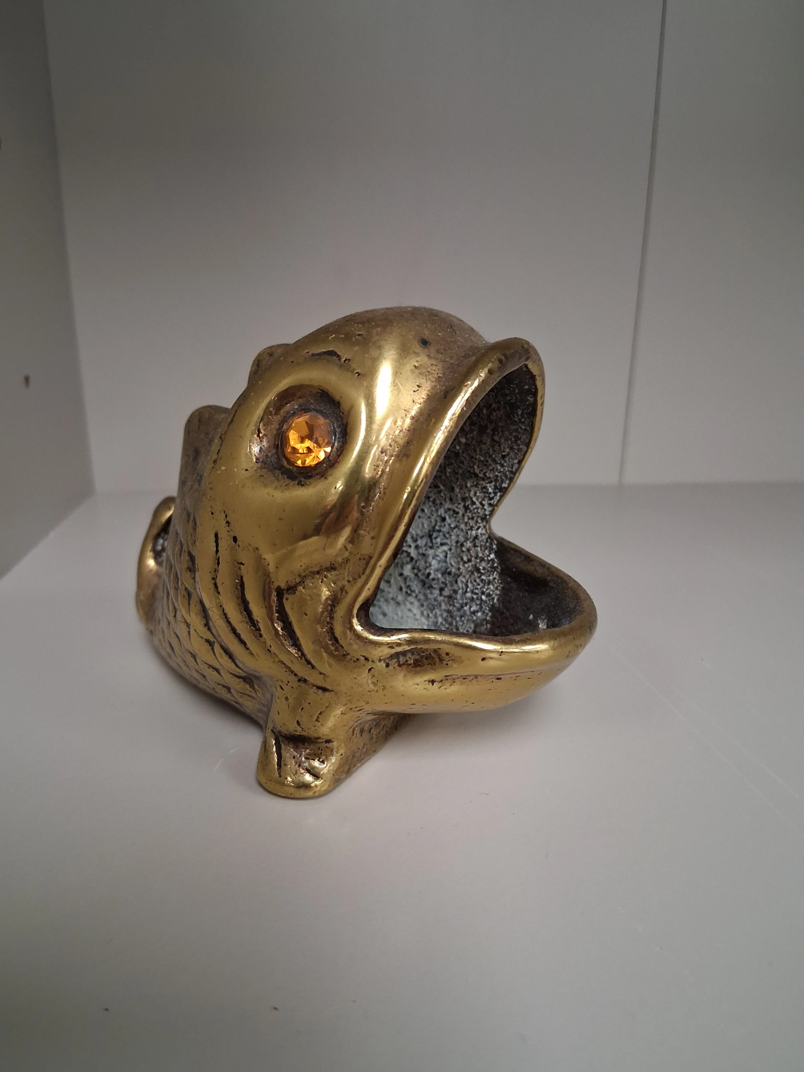 Vintage Brass Fish Ash Tray - Image 3