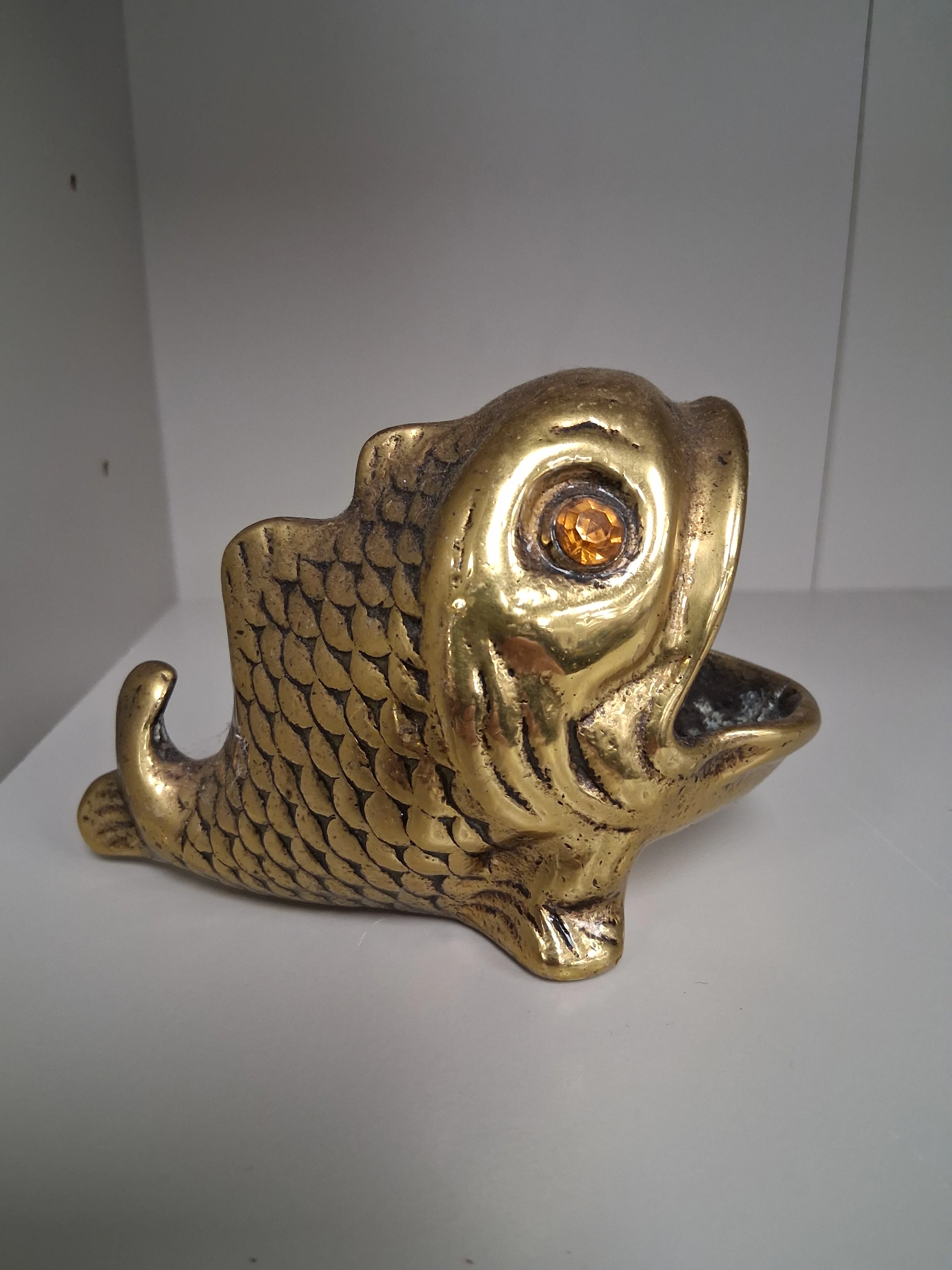 Vintage Brass Fish Ash Tray - Image 4