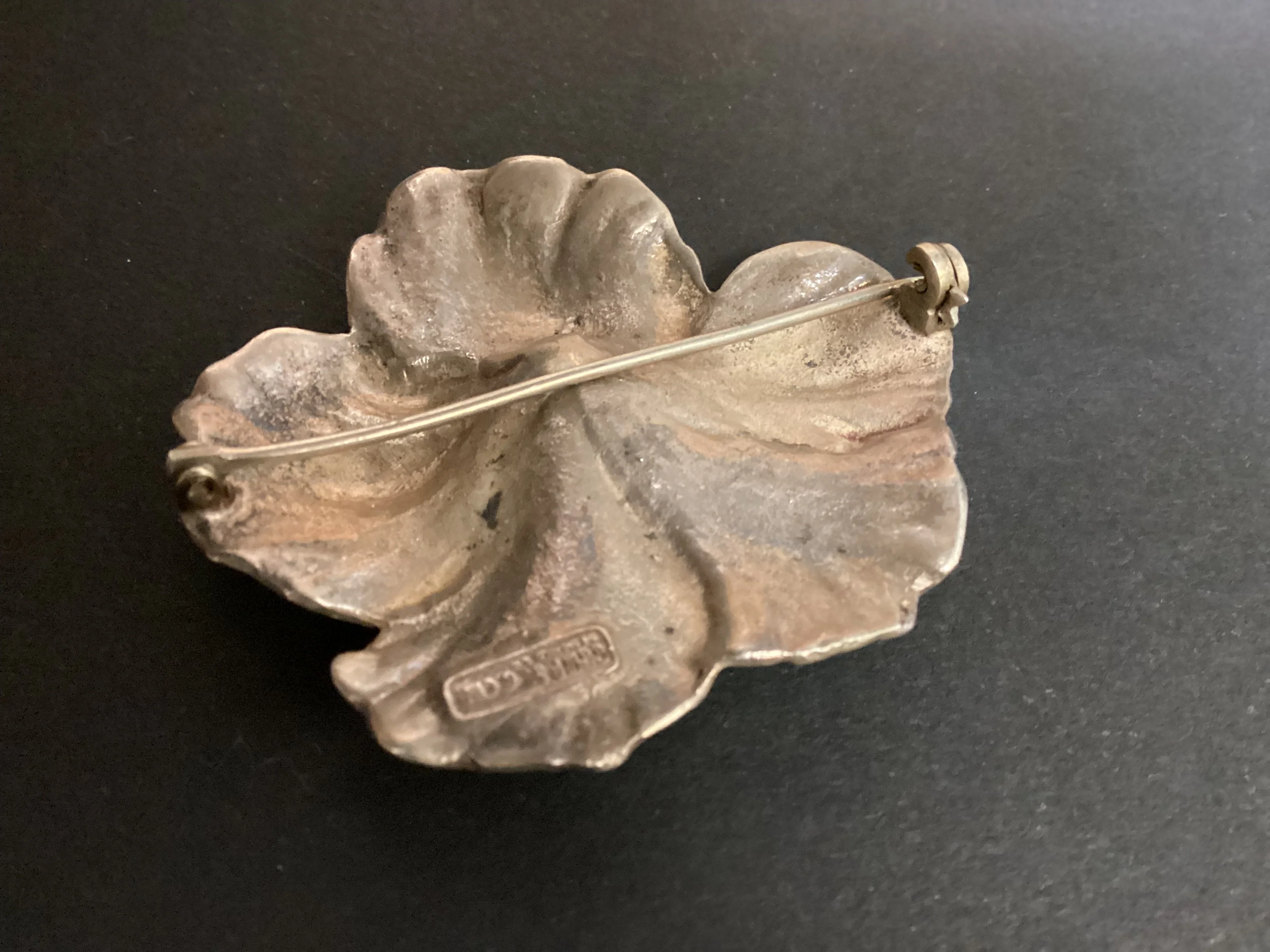 Vintage Gumps Collectable Silver G. CINI Hibiscus Hawaiiana Brooch Pin - Image 4