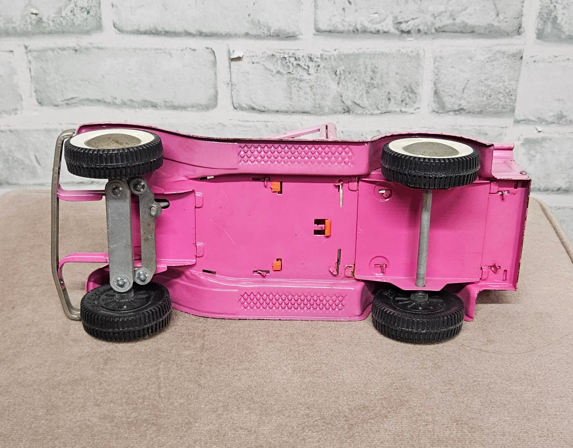 Vintage Pink Buddy L Hot Rod Pickup Truck Model 1:18 Scale - Image 2